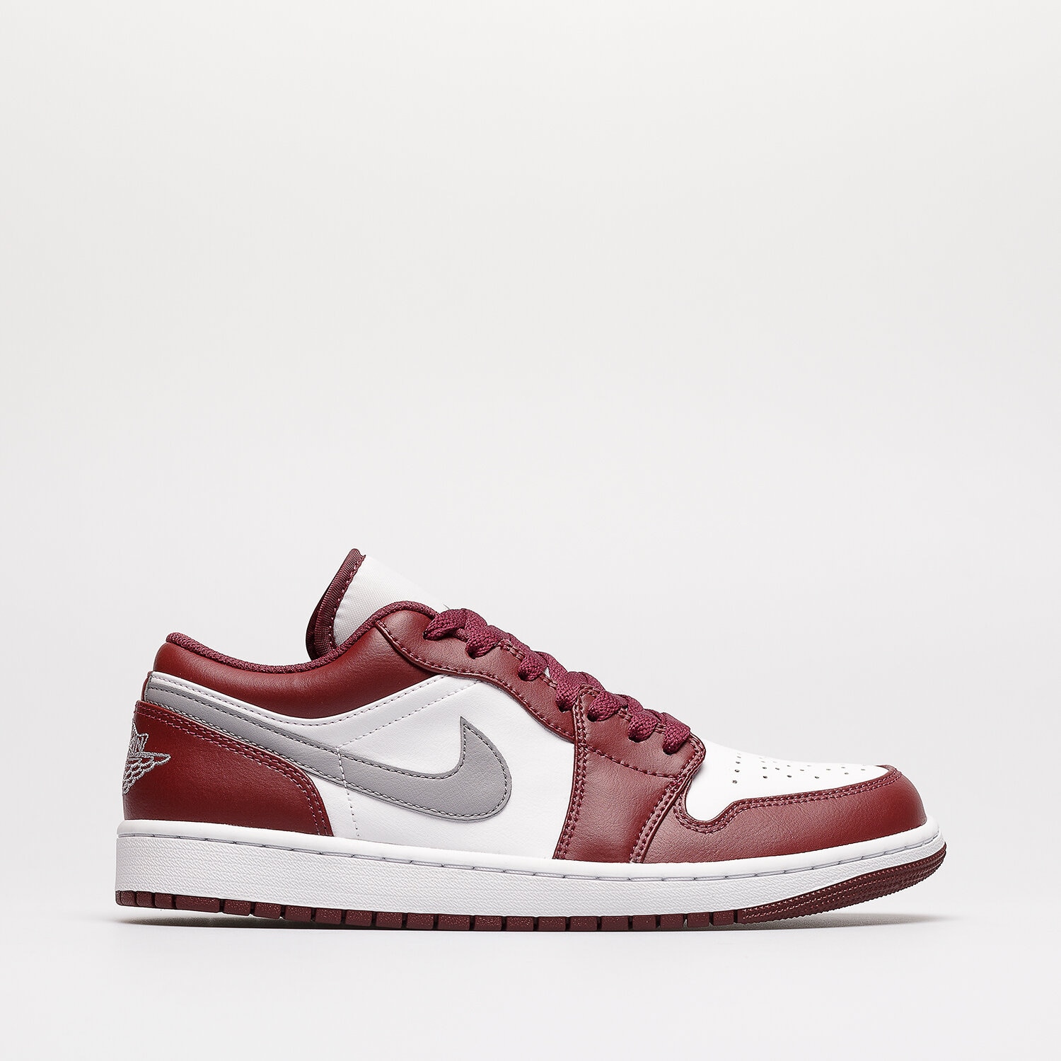 Buty sneakersy męskie AIR JORDAN 1 LOW 553558-615 BORDOWY