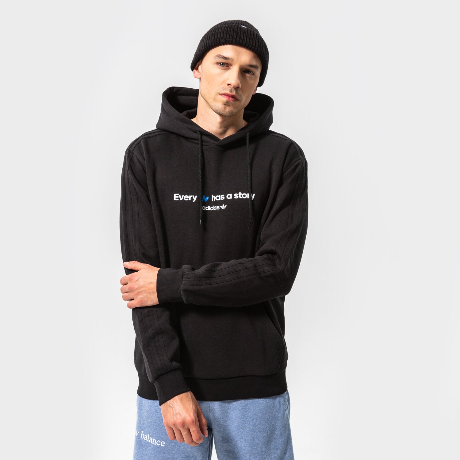 Bluza męska ADIDAS BLUZA Z KAPTUREM TREFOIL C HOODY HC7162 CZARNY