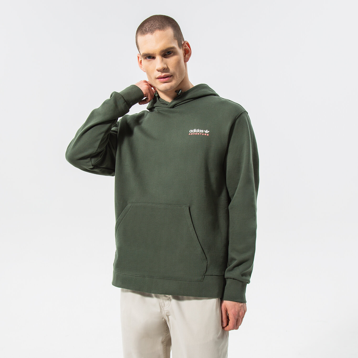 Bluza męska ADIDAS BLUZA Z KAPTUREM ADV ST HOODY HF4766 ZIELONY