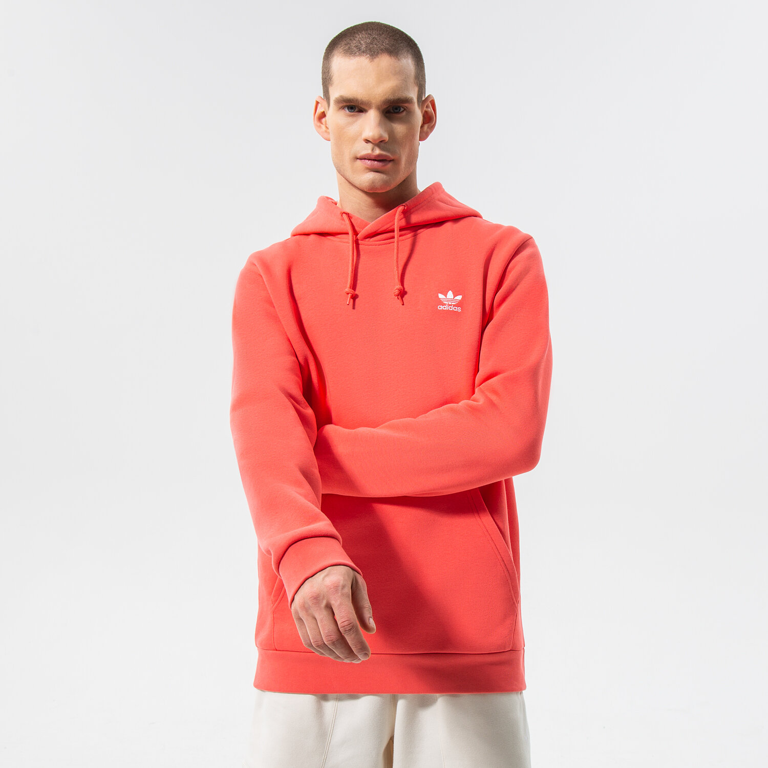 Bluza męska ADIDAS BLUZA Z KAPTUREM ESSENTIAL HOODY HE9414 BORDOWY