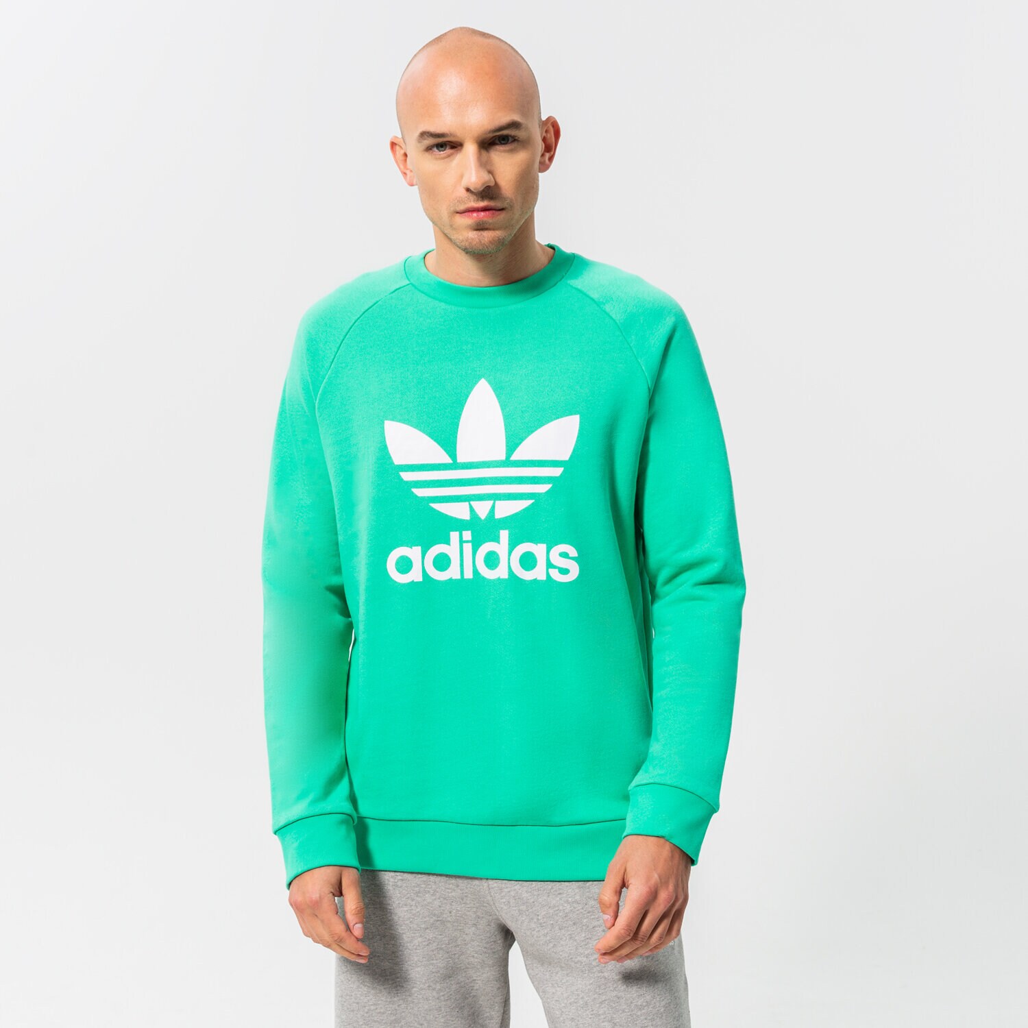 Bluza męska ADIDAS BLUZA TREFOIL CREW HE9491 ZIELONY