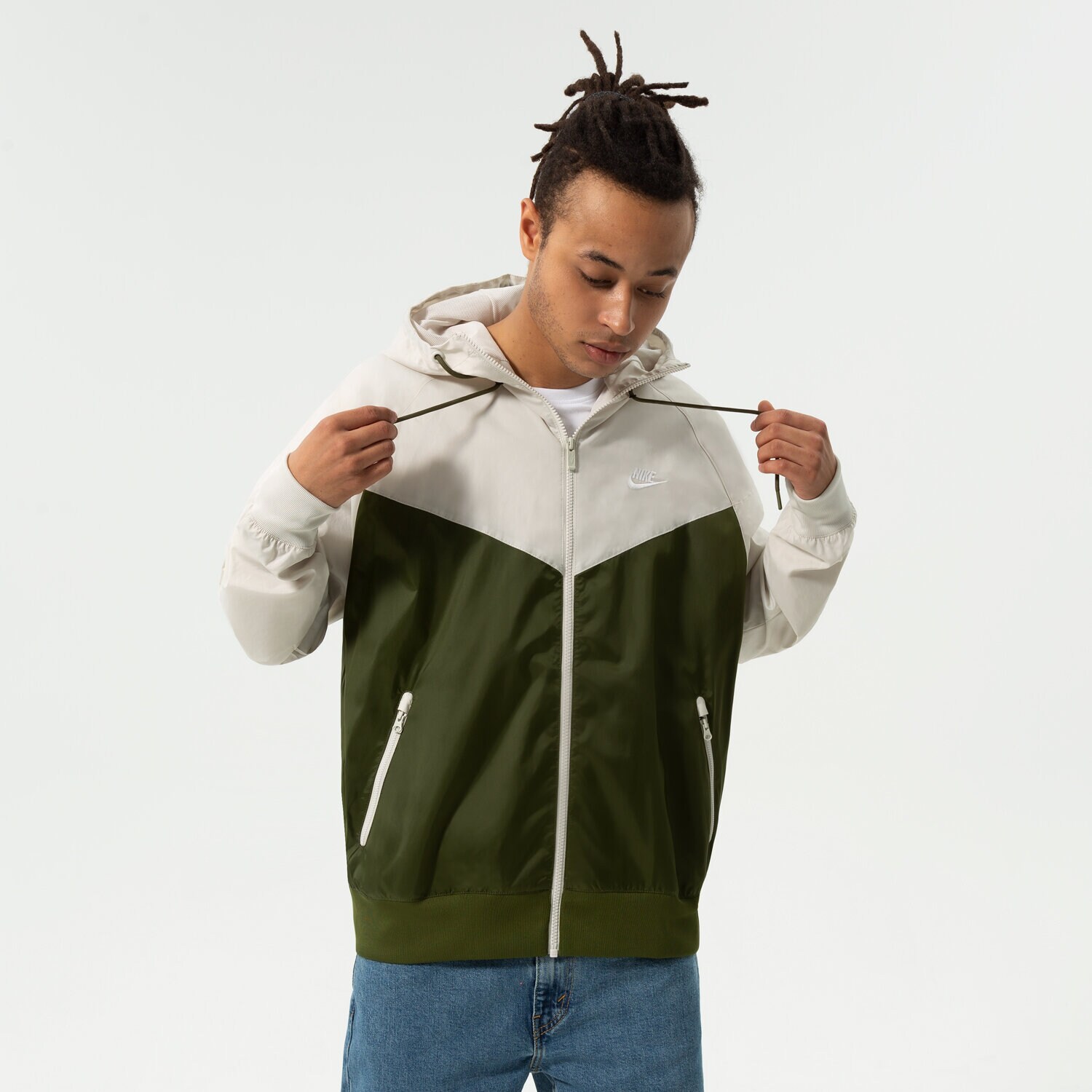 Kurtka wiosenna / jesienna męska NIKE KURTKA NIKE SPORTSWEAR ESSENTIALS WINDRUNNER DA0001-326 KHAKI
