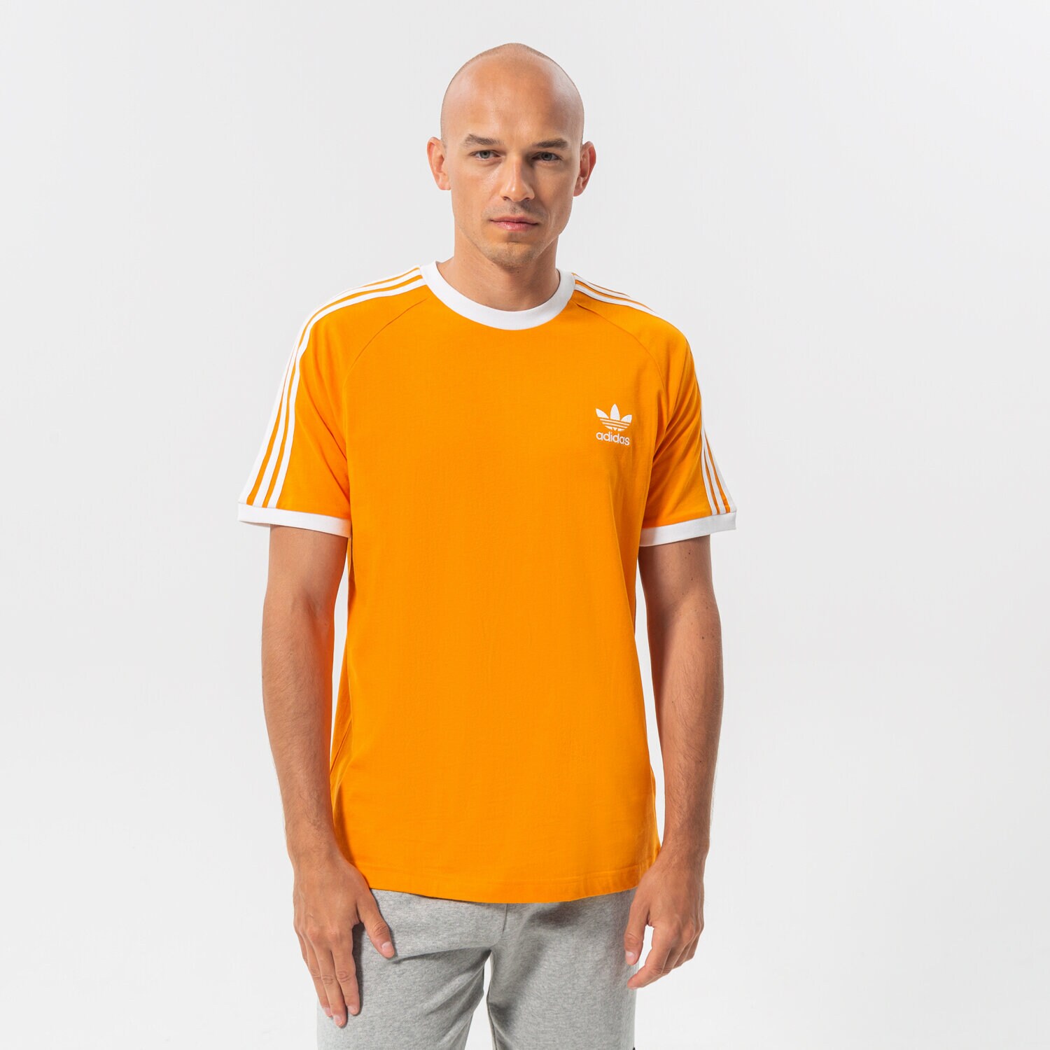 Koszulka, t-shirt sportowy męski ADIDAS T-SHIRT 3-STRIPES TEE HE9551 ŻÓŁTY