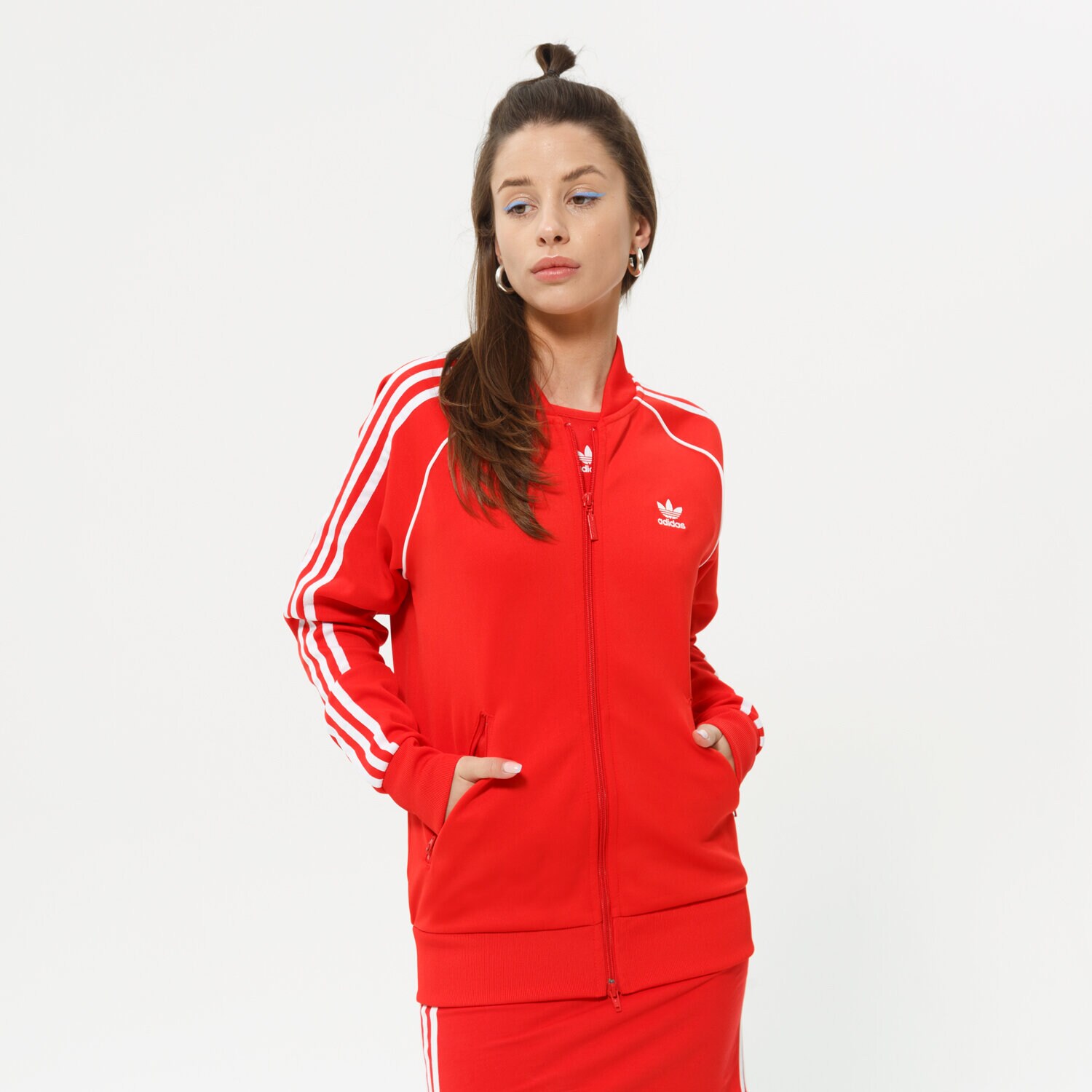 Bluza damska ADIDAS BLUZA ROZPINANA SST TRACKTOP PB HE9562 CZERWONY