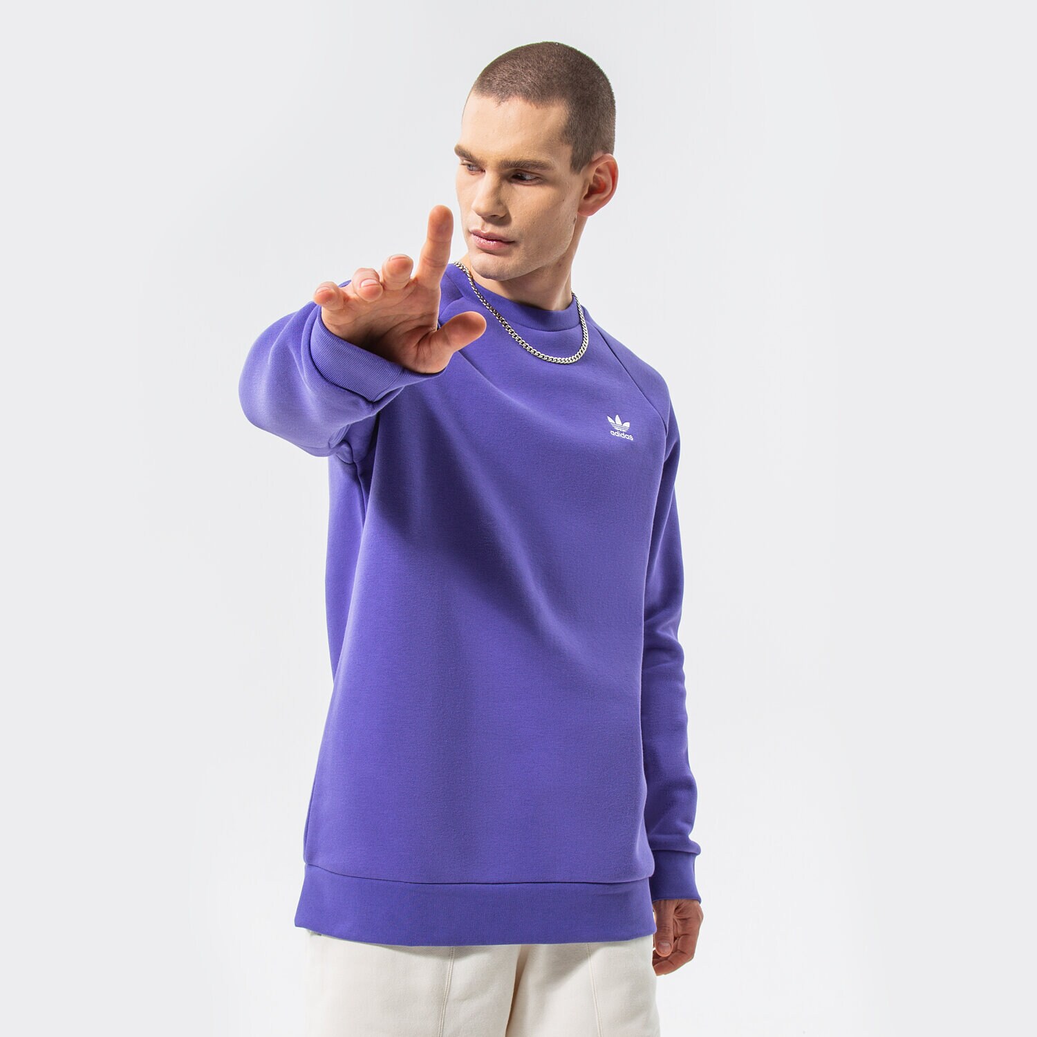 Bluza męska ADIDAS BLUZA ESSENTIAL CREW HE9426 FIOLETOWY