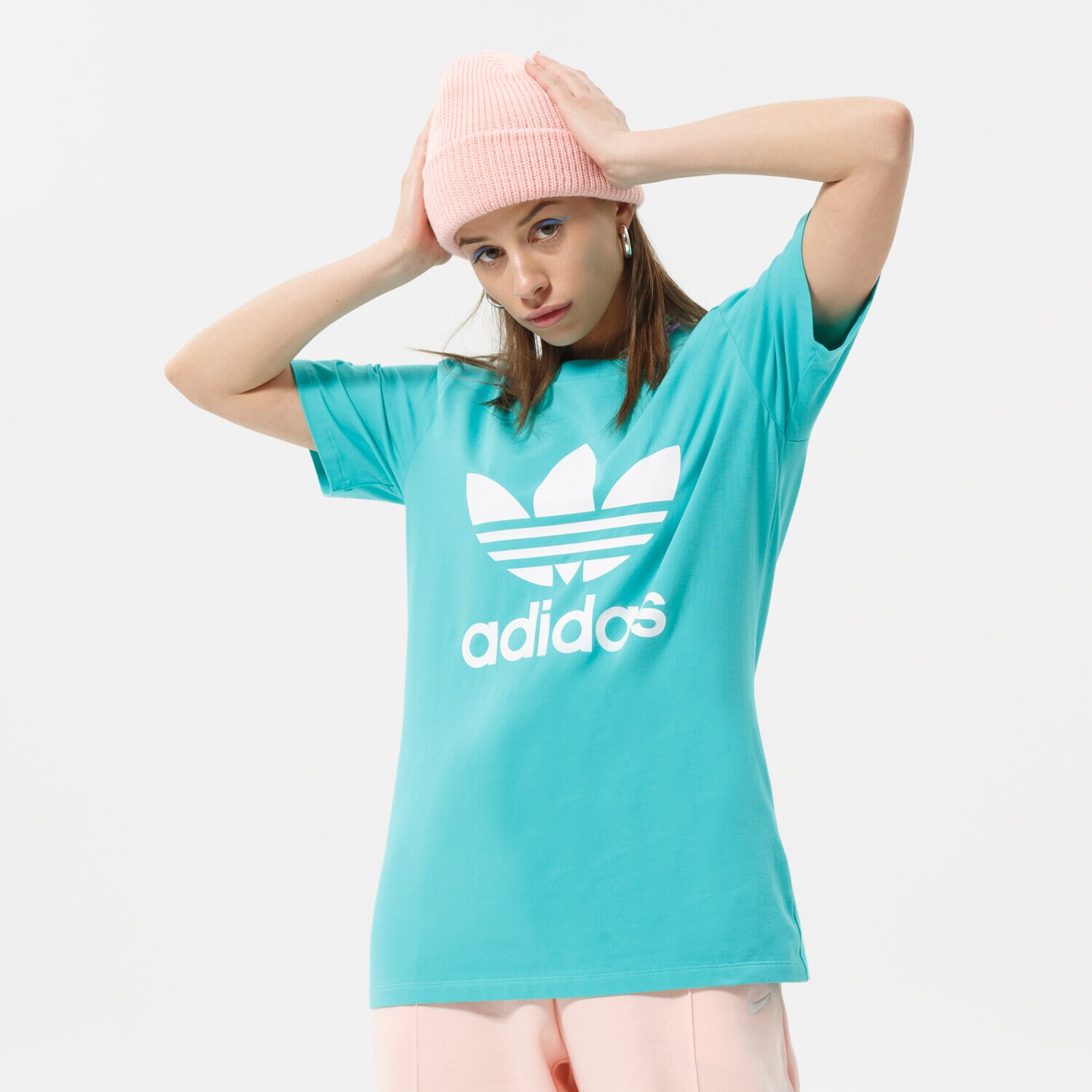 Koszulka, t-shirt damski ADIDAS T-SHIRT TREFOIL TEE HE6869 ZIELONY