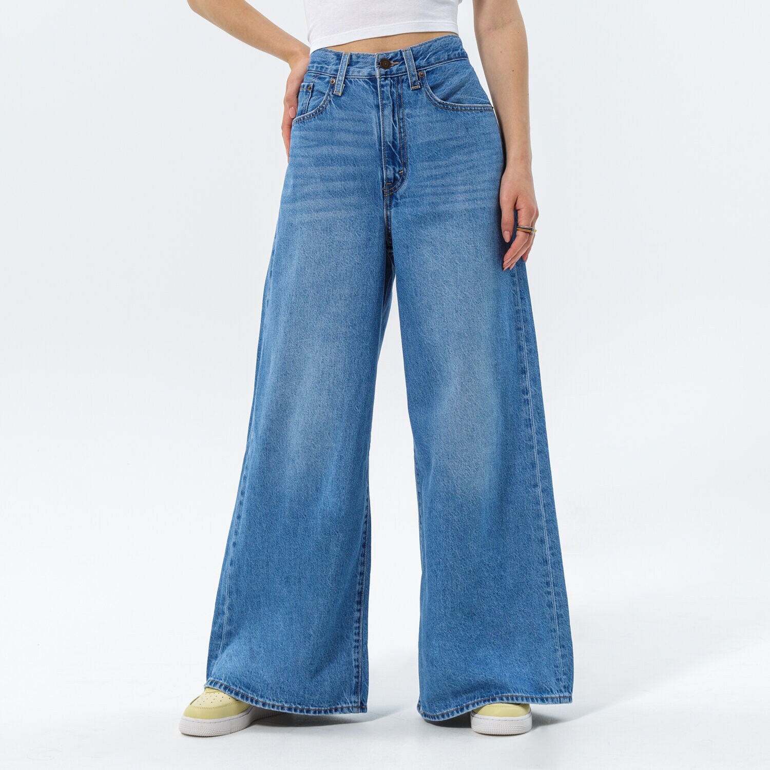 Spodnie sportowe damskie LEVI'S SPODNIE XL FLOOD A4020-0003 GRANATOWY