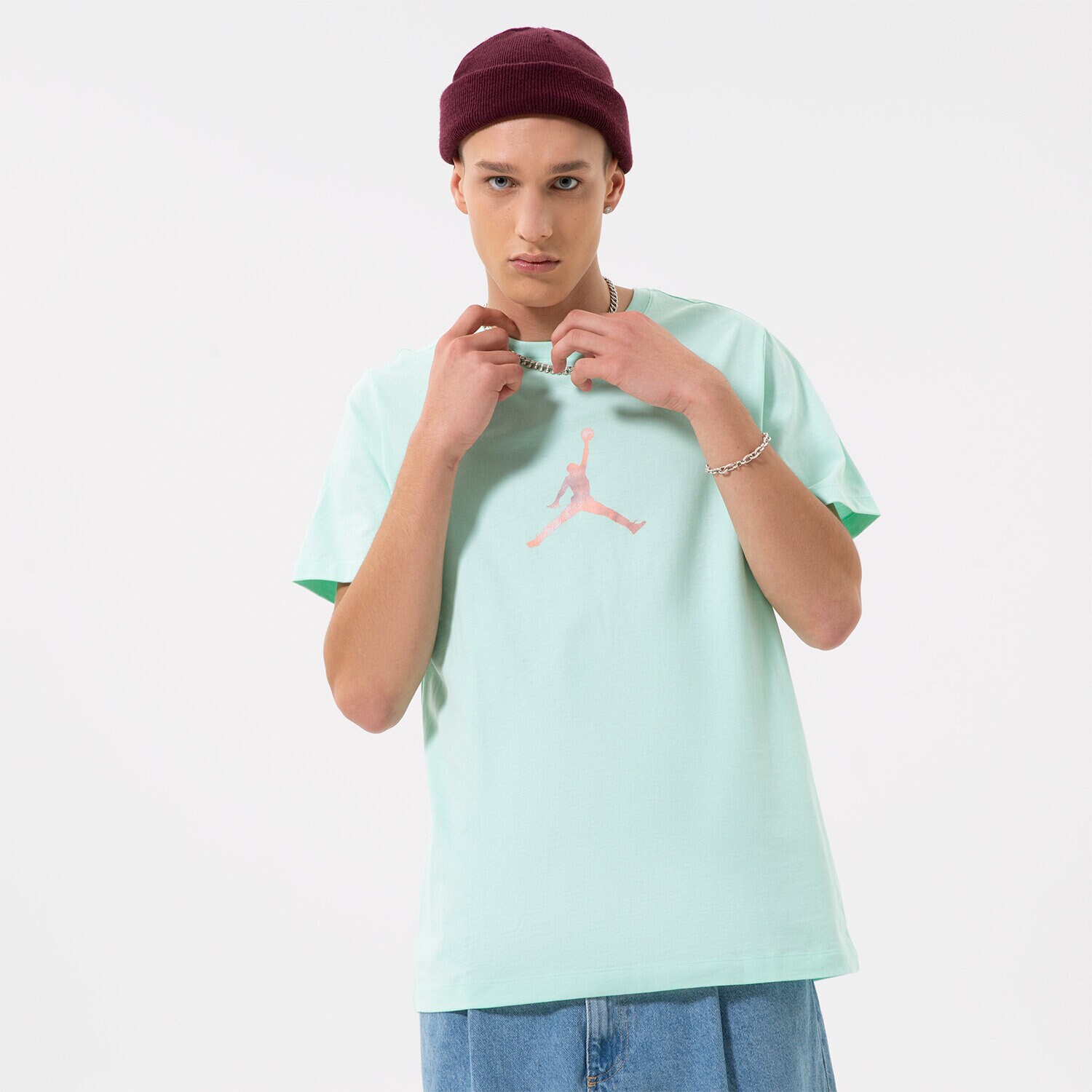 Koszulka, t-shirt sportowy męski JORDAN T-SHIRT M J SPRT DNA 23 SS CREW DO8898-379 ZIELONY