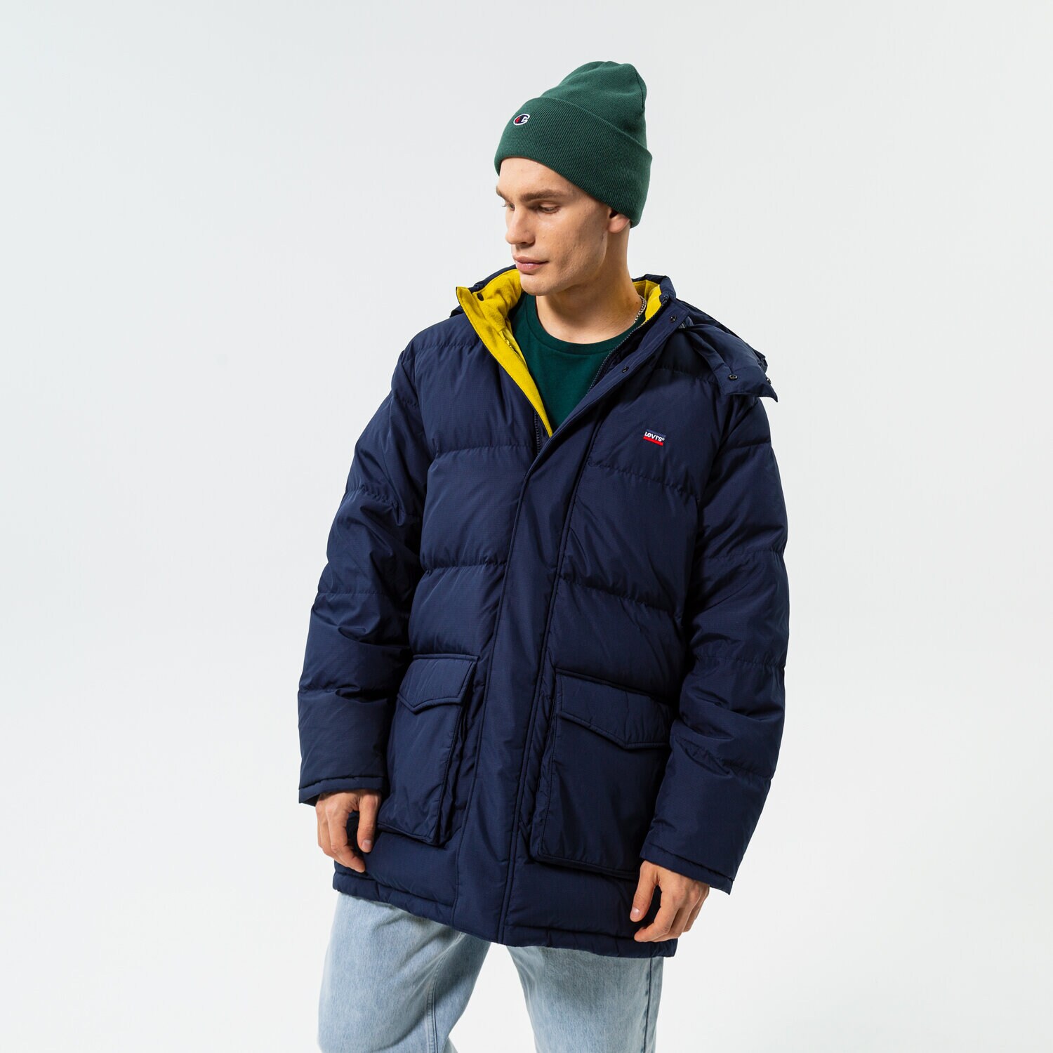 Kurtka zimowa męska LEVI'S KURTKA ZIMOWA FILLMORE MID PARKA 2.0 A0950-0004 GRANATOWY