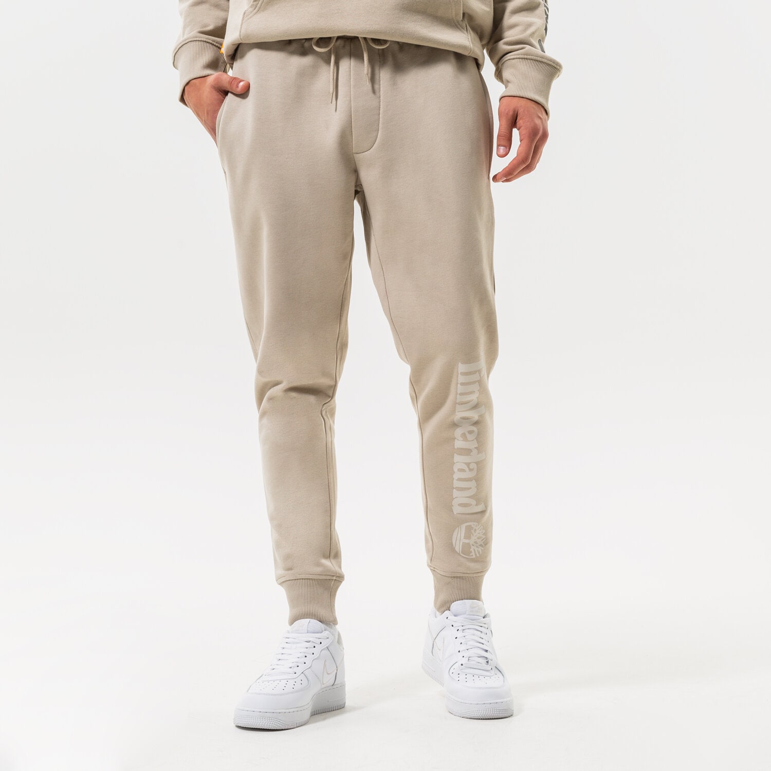 Spodnie sportowe męskie TIMBERLAND SPODNIE CORE LOGO BB ISLAND FOSSIL TB0A2BVFCY21 BEŻOWY