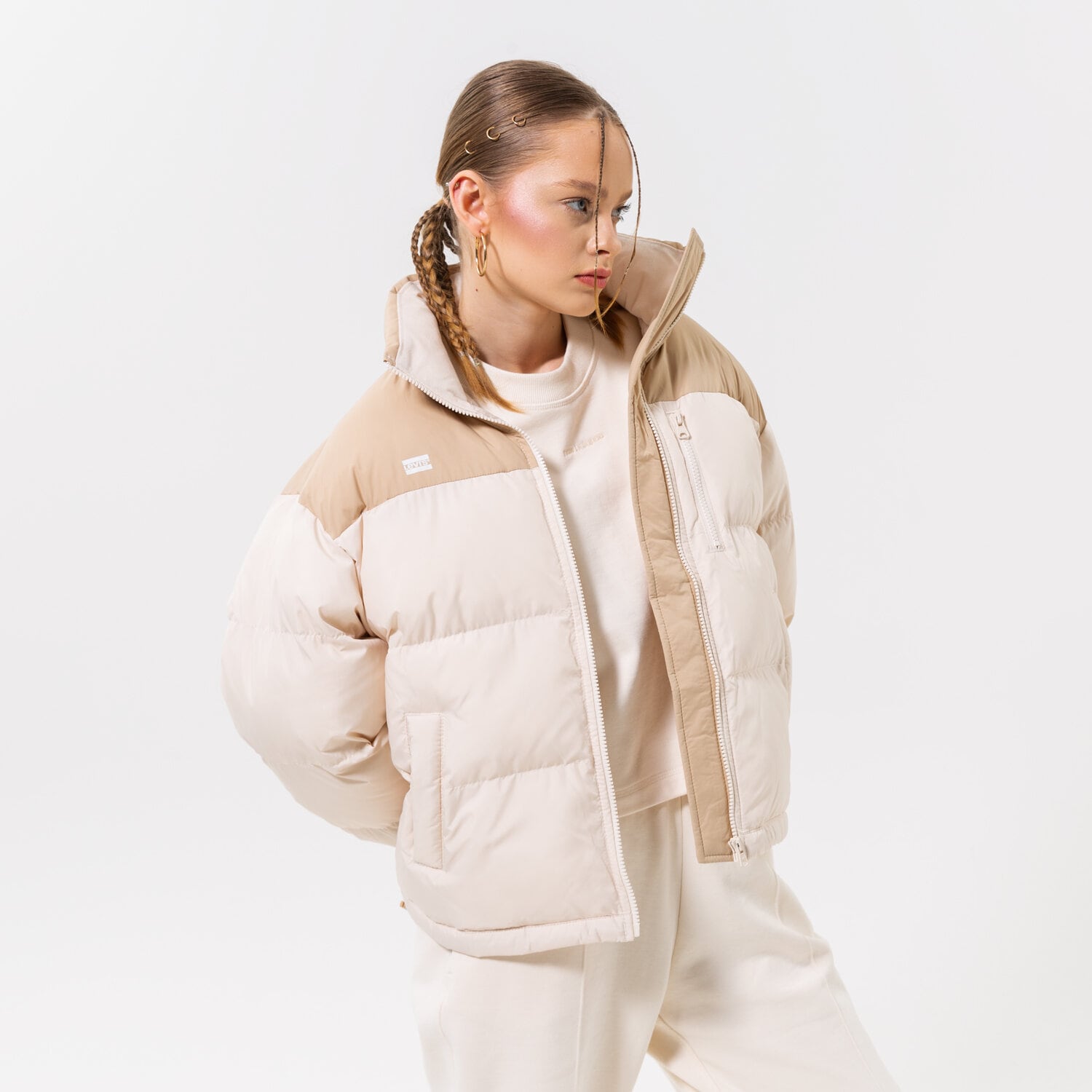 Kurtka zimowa damska LEVI'S KURTKA ZIMOWA NOE SHORT PUFFER A3286-0000 BEŻOWY