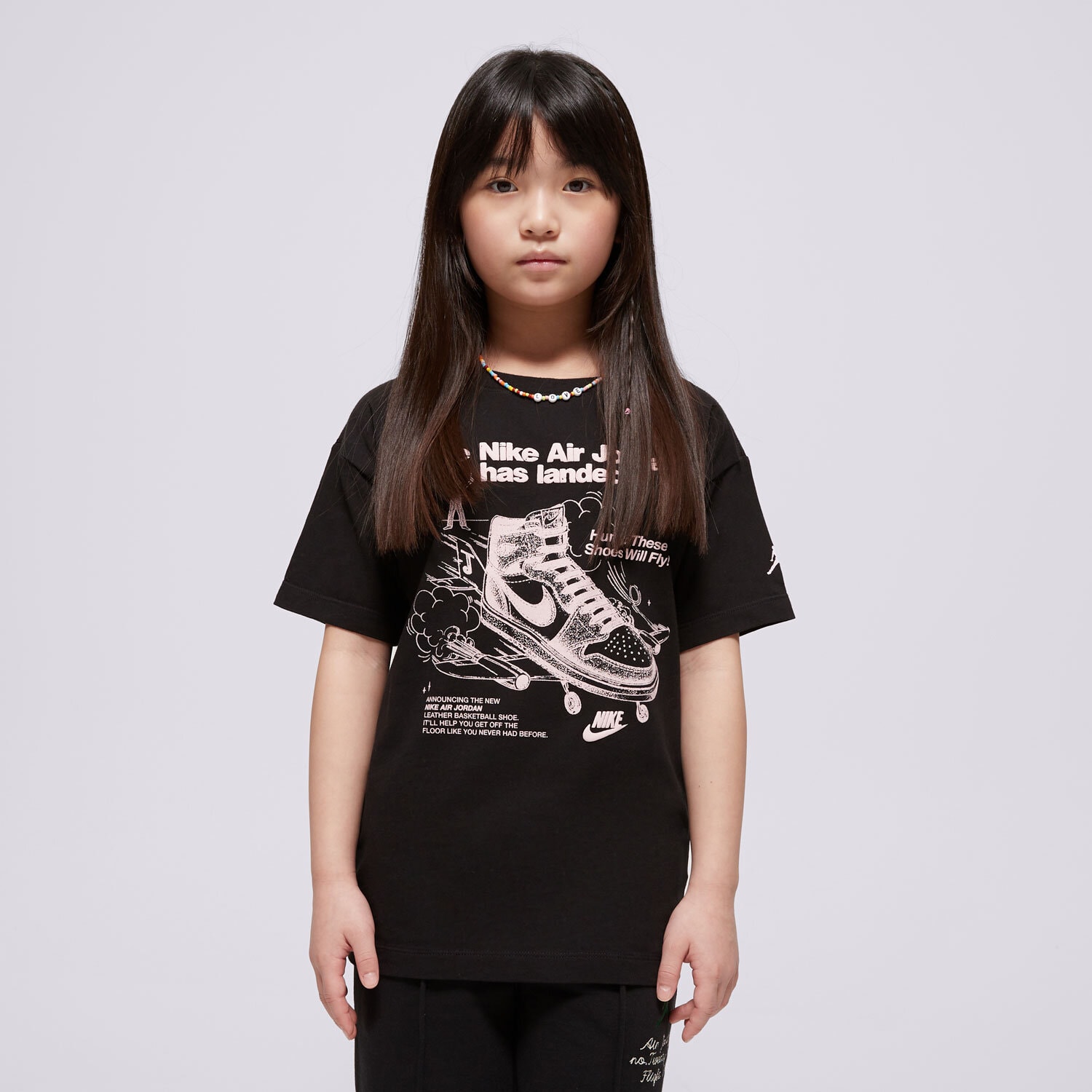 Koszulka, t-shirt dla dzieci JORDAN T-SHIRT JDG W J SS OS GFX TEE GIRL 45D645-023 CZARNY