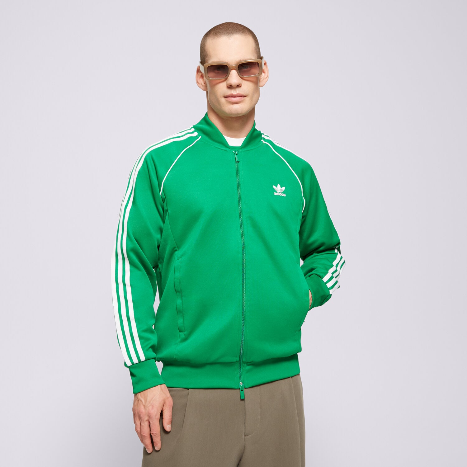 Bluza męska ADIDAS BLUZA ROZPINANA SST TT IK3514 ZIELONY