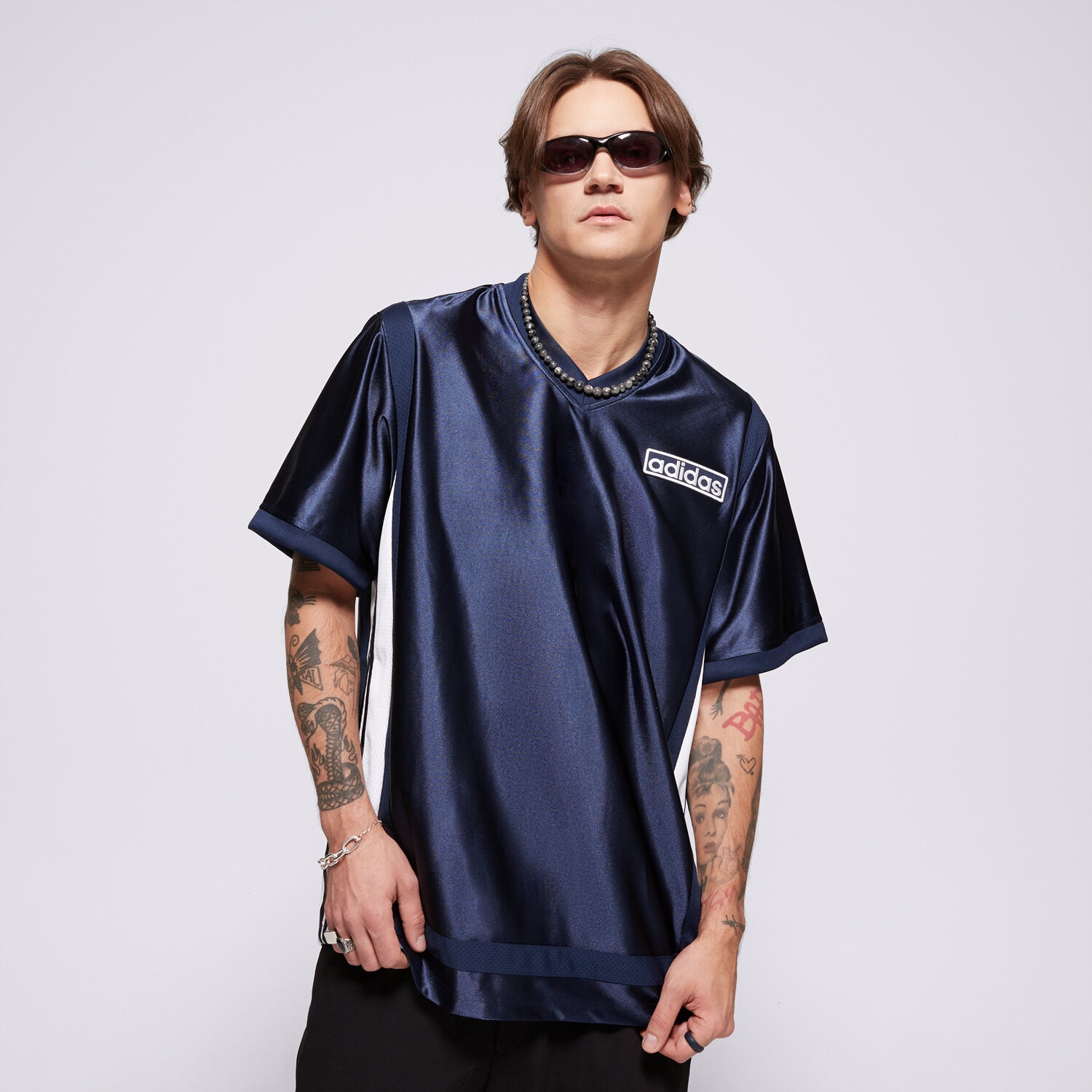 Koszulka, t-shirt sportowy męski ADIDAS T-SHIRT ADIBREAK JERSEY JD4248 GRANATOWY