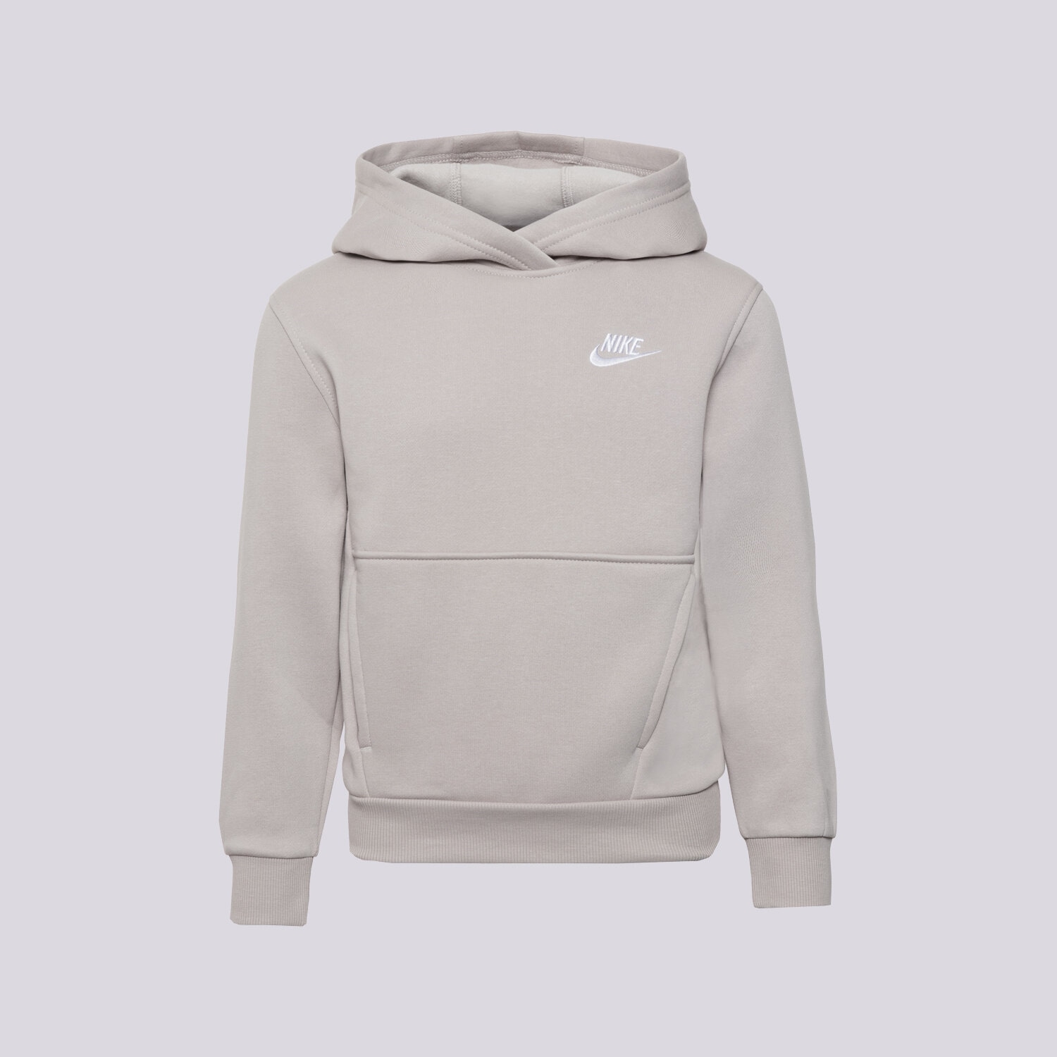 Sportowa bluza dziecięca NIKE BLUZA Z KAPTUREM K NSW CLUB FLC HDY LBR BOY FD3000-009 BEŻOWY