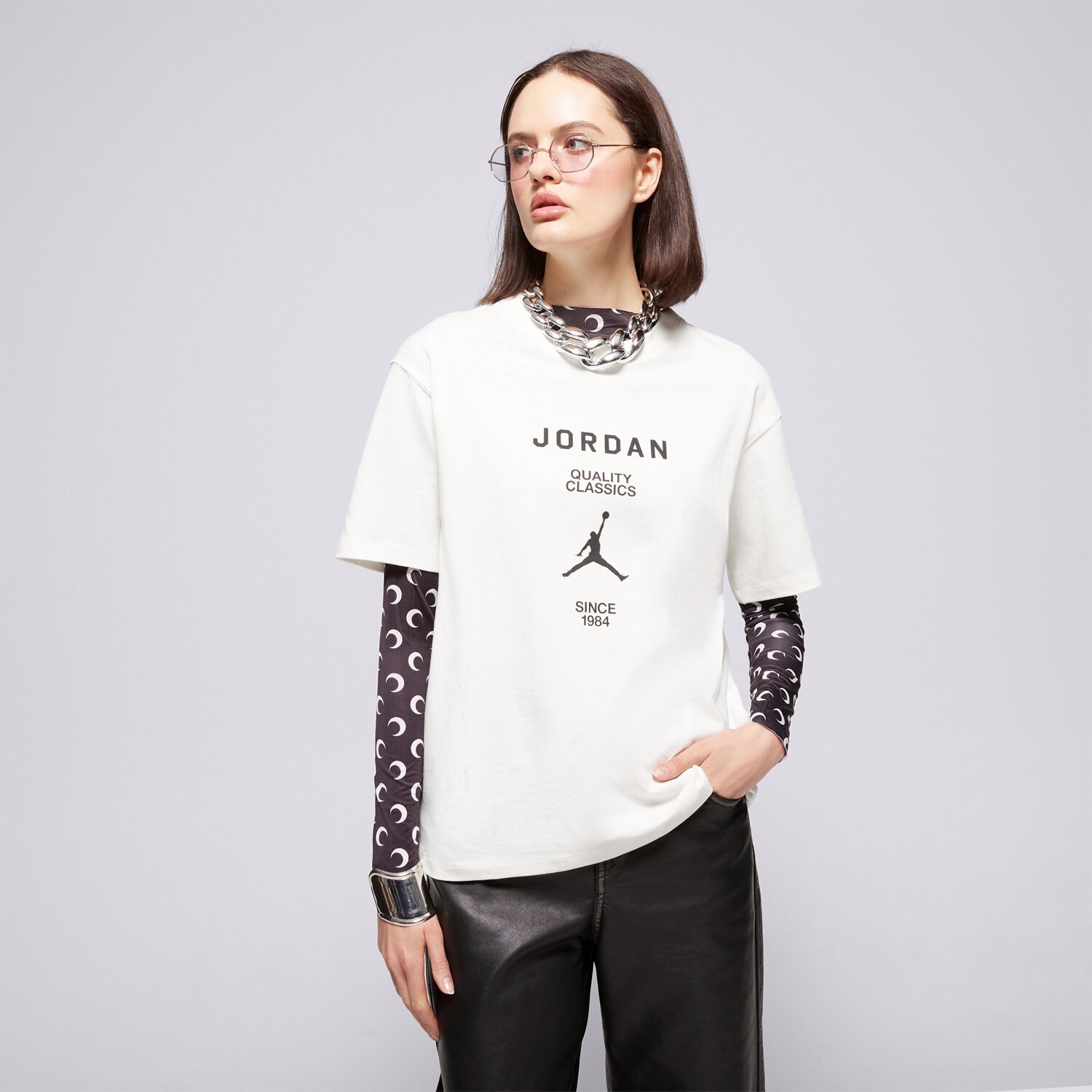 Koszulka, t-shirt damski T SHIRT W JORDAN SS GF GFX TEE JQC FZ0617-133 BEŻOWY