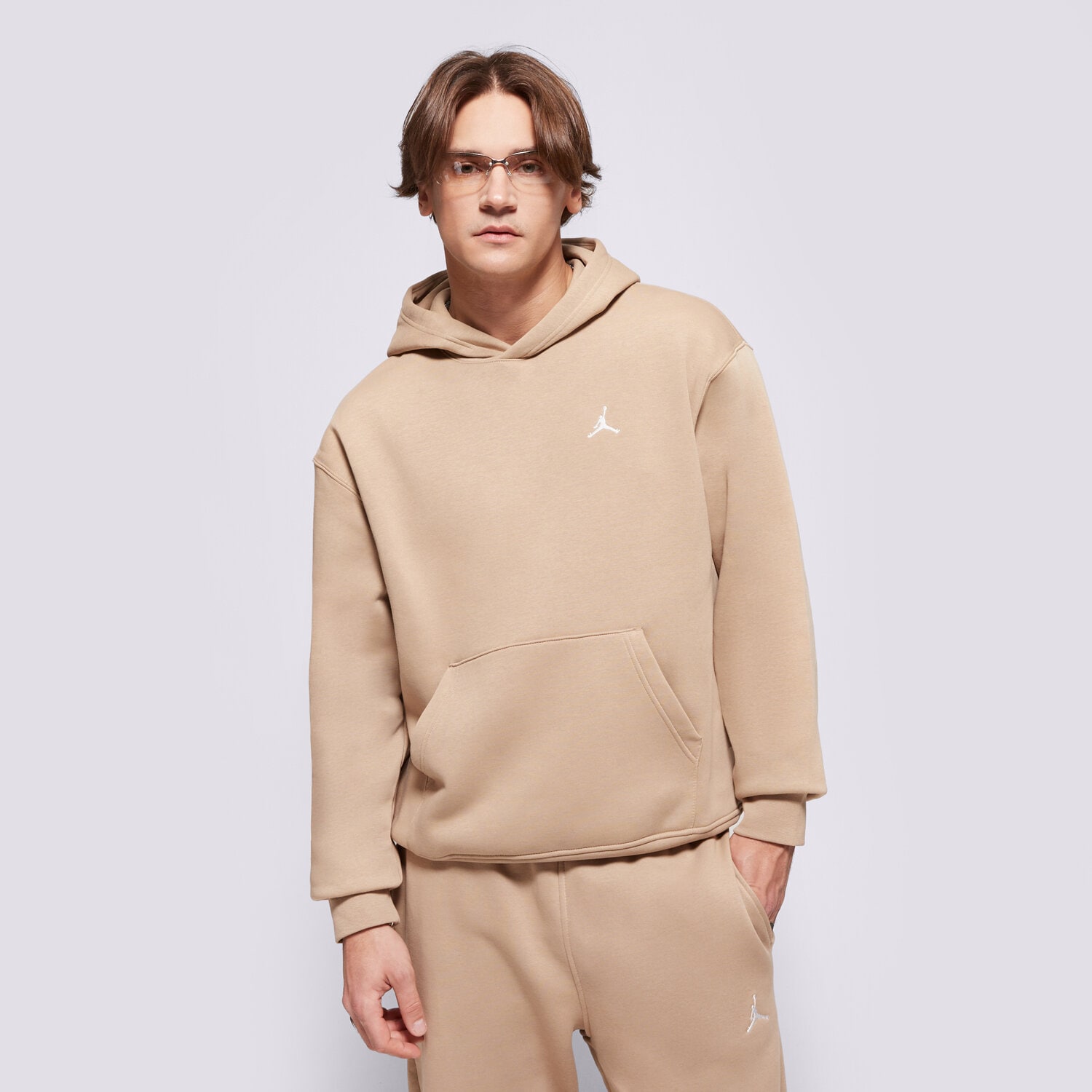 Bluza męska JORDAN BLUZA Z KAPTUREM BROOKLYN FV7281-257 BEŻOWY