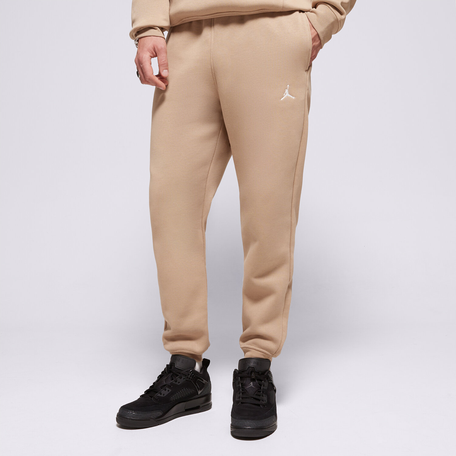 Spodnie sportowe męskie JORDAN SPODNIE BROOKLYN FV7277-257 BEŻOWY