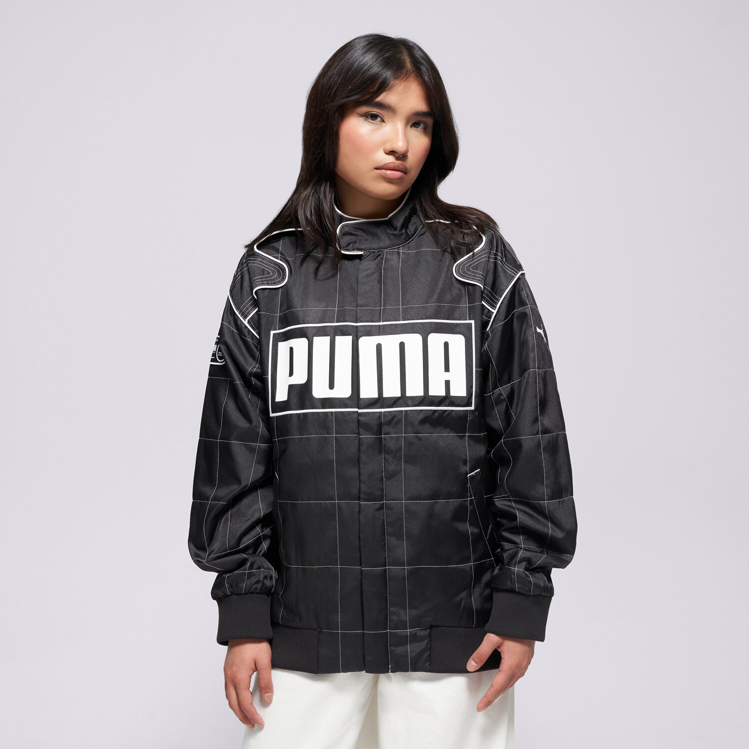 Kurtka wiosenna / jesienna damska PUMA KURTKA RELAXED RACER JACKET 629914 01 CZARNY