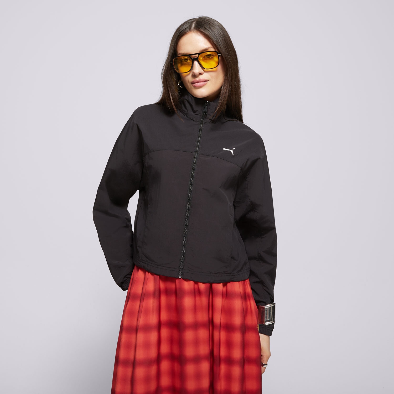 Kurtka wiosenna / jesienna damska PUMA KURTKA OVERSIZED ZIP-OFF WOVEN JACKET 629807 01 CZARNY