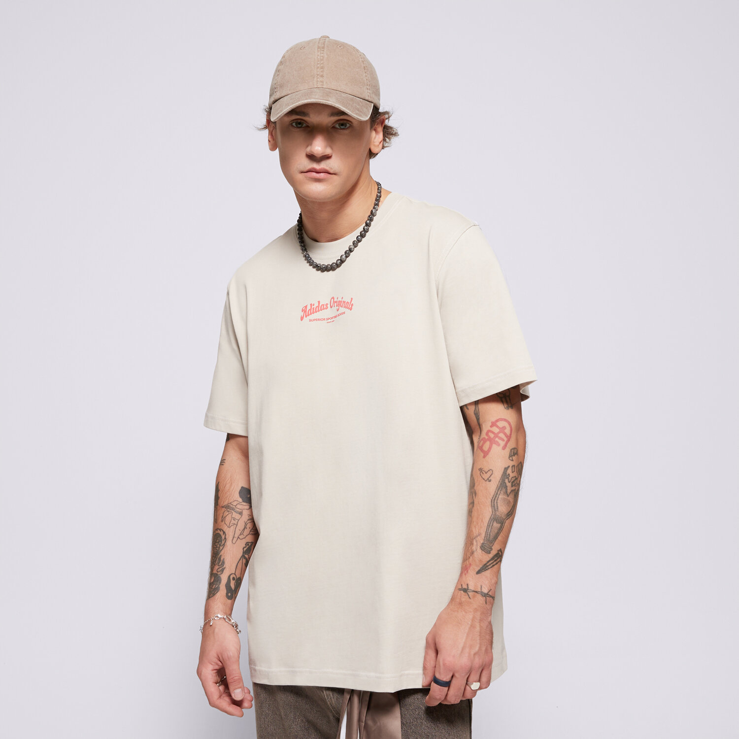 Koszulka, t-shirt sportowy męski ADIDAS T-SHIRT WAB TEE JD0667 BEŻOWY