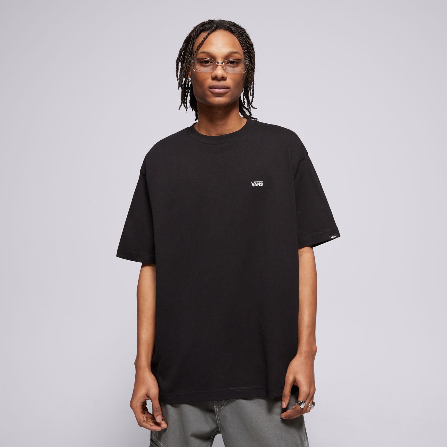 Koszulka, t-shirt sportowy męski VANS T-SHIRT LEFT CHEST II LOOSE SS VN000P1PBLK1 CZARNY