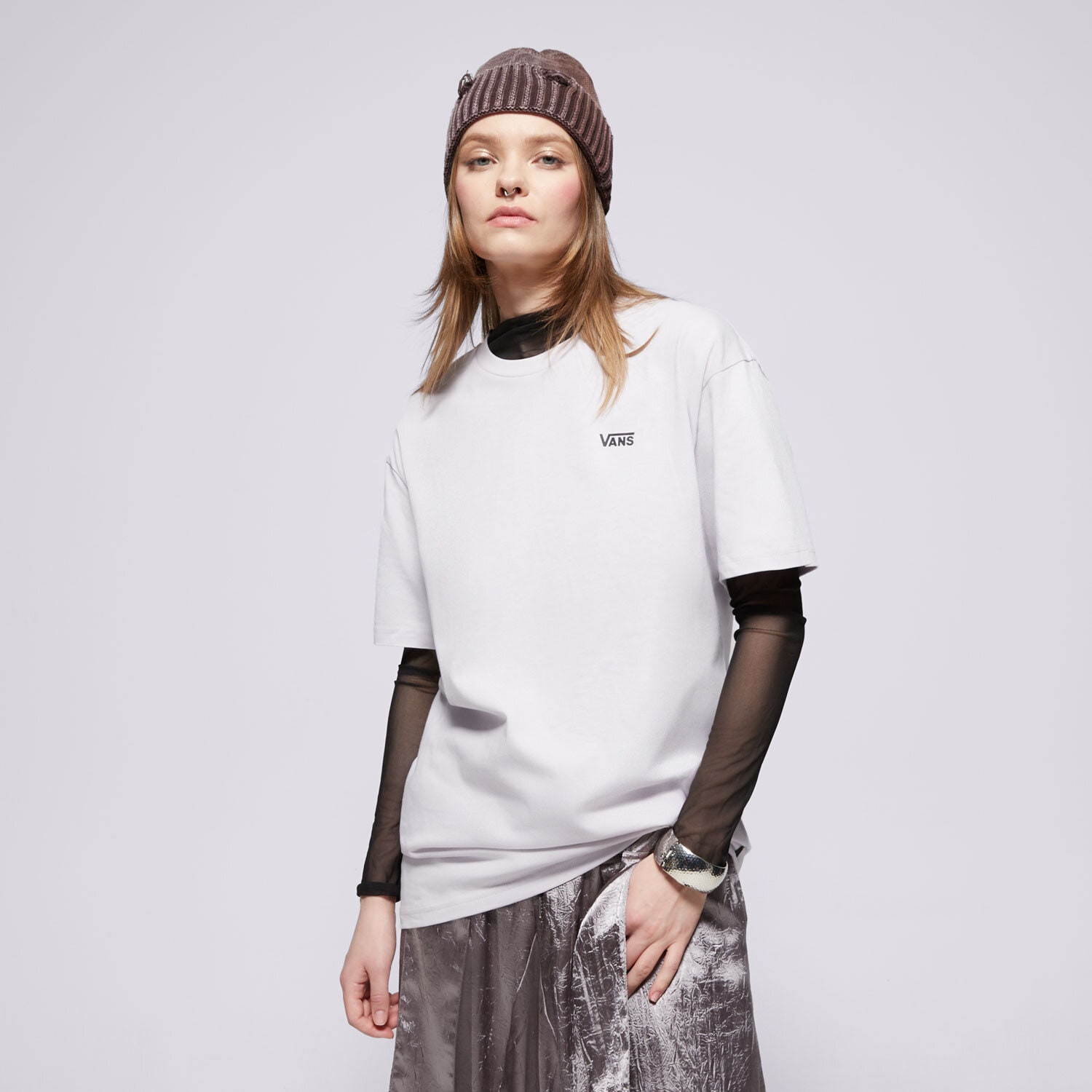 Koszulka, t-shirt damski VANS T-SHIRT LEFT CHEST LOGO TEE EM VN0A7RSRUUI1 FIOLETOWY