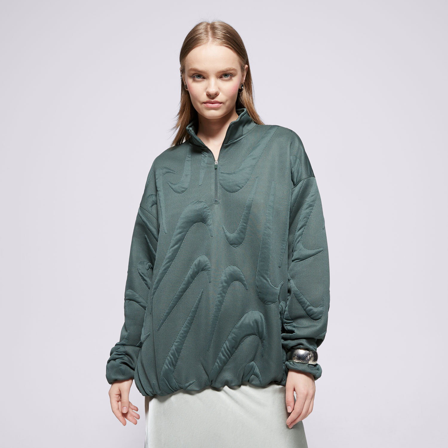 Kurtka wiosenna / jesienna damska NIKE KURTKA W NSW CLLCTN COZY LOGO QZ FV7806-338 ZIELONY