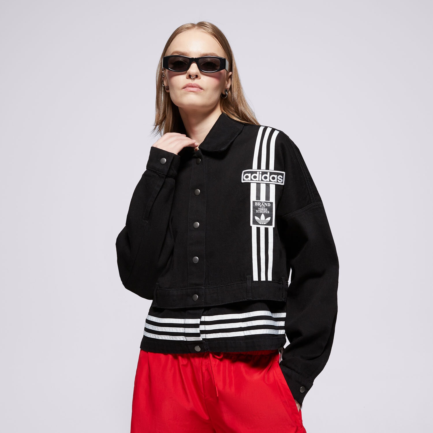 Kurtka wiosenna / jesienna damska ADIDAS KURTKA DENIM TRACK TOP JJ3095 CZARNY