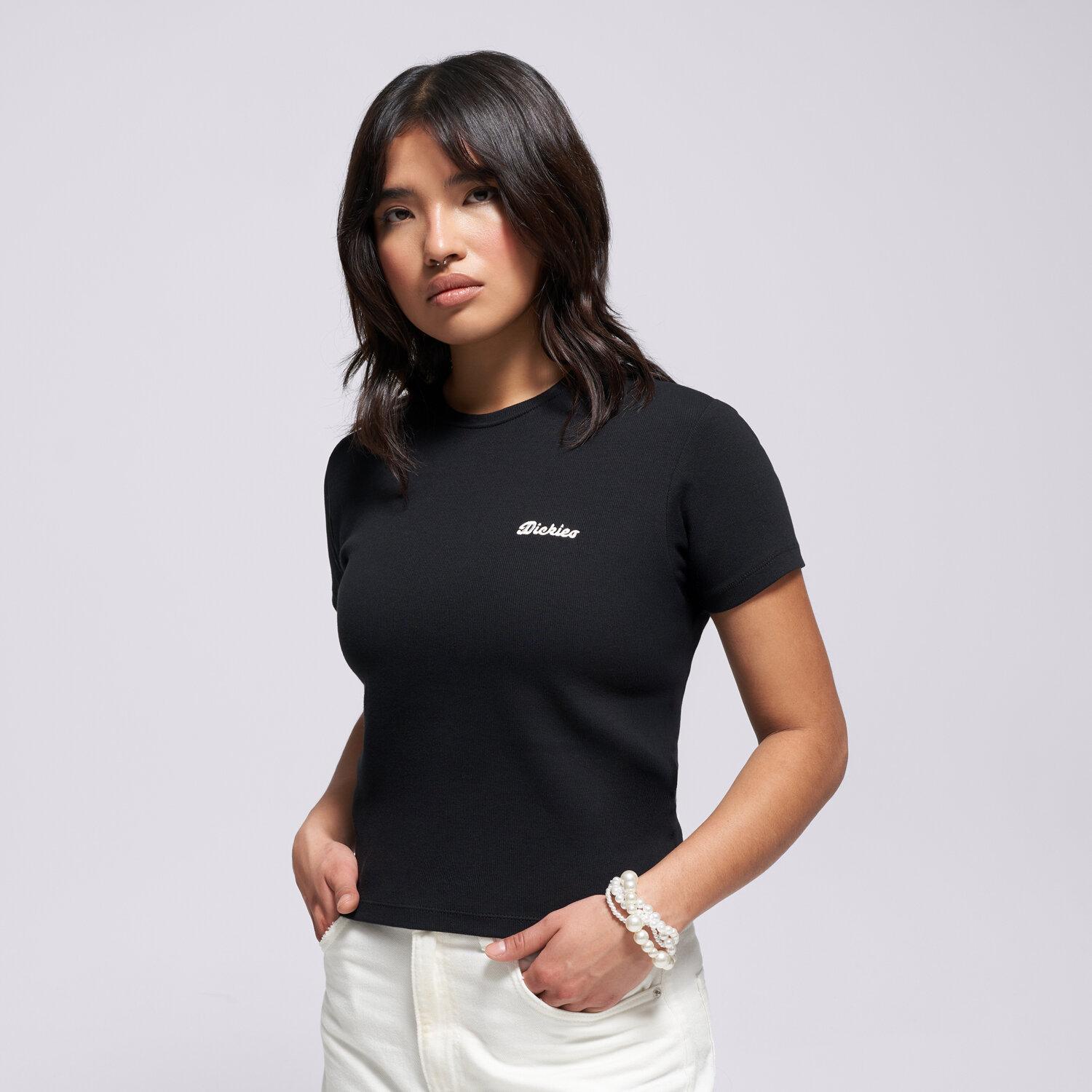 Koszulka, t-shirt damski DICKIES T-SHIRT LEWISTOWN EMBRO SS TEE W DK0A4Z8JBLK1 CZARNY