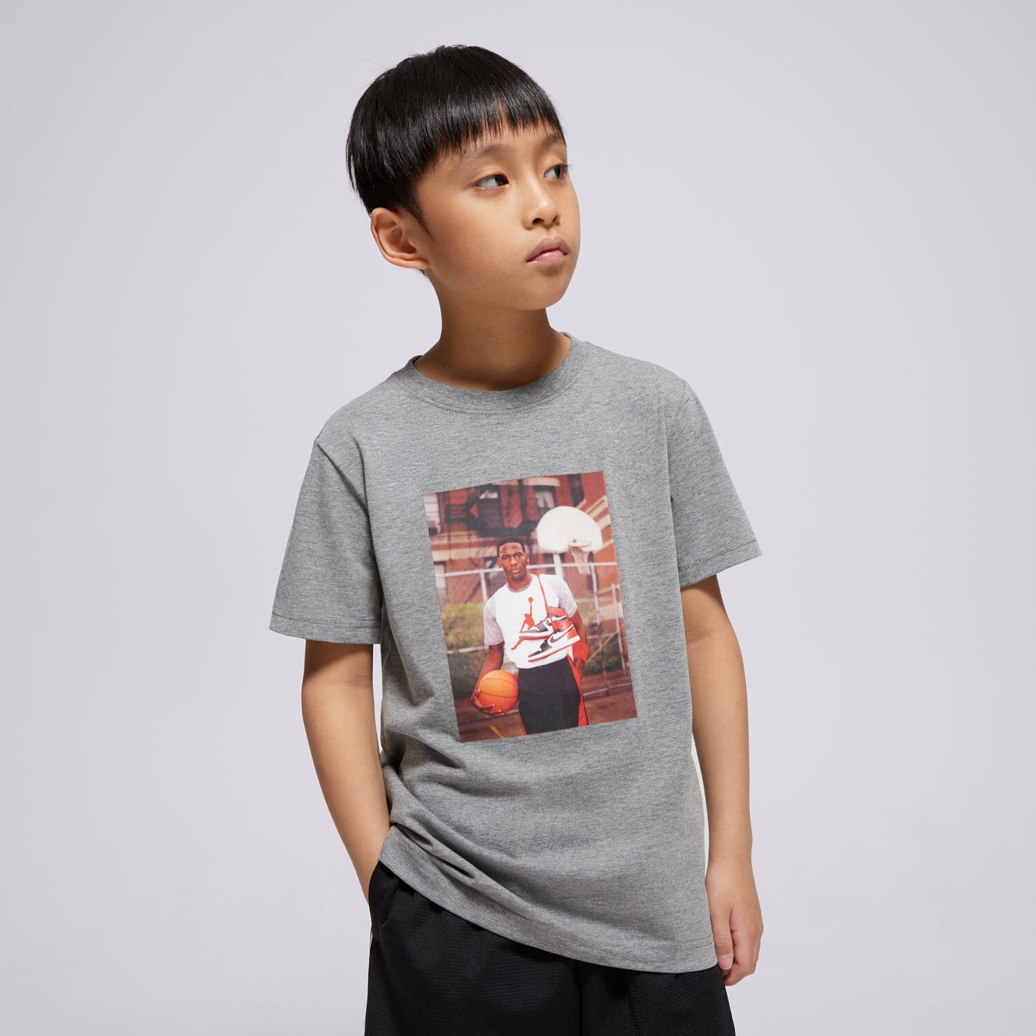 Koszulka, t-shirt dla dzieci JORDAN T-SHIRT JDB MJ BRAND PHOTO SS CREW BOY 95D626-GEH SZARY