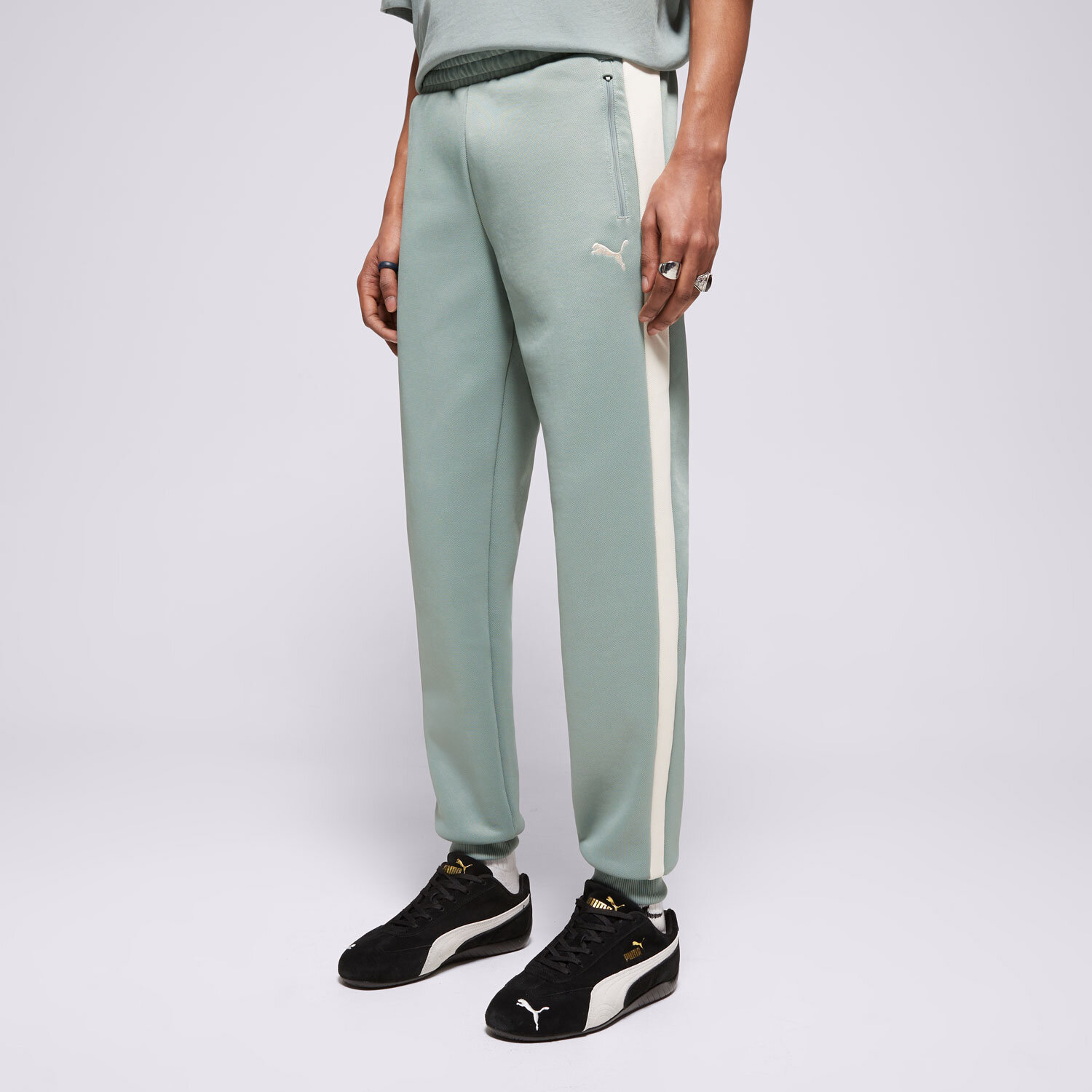 Spodnie sportowe męskie PUMA SPODNIE T7 ALWAYS ON TRACK PANTS DK CL 629588 30 ZIELONY