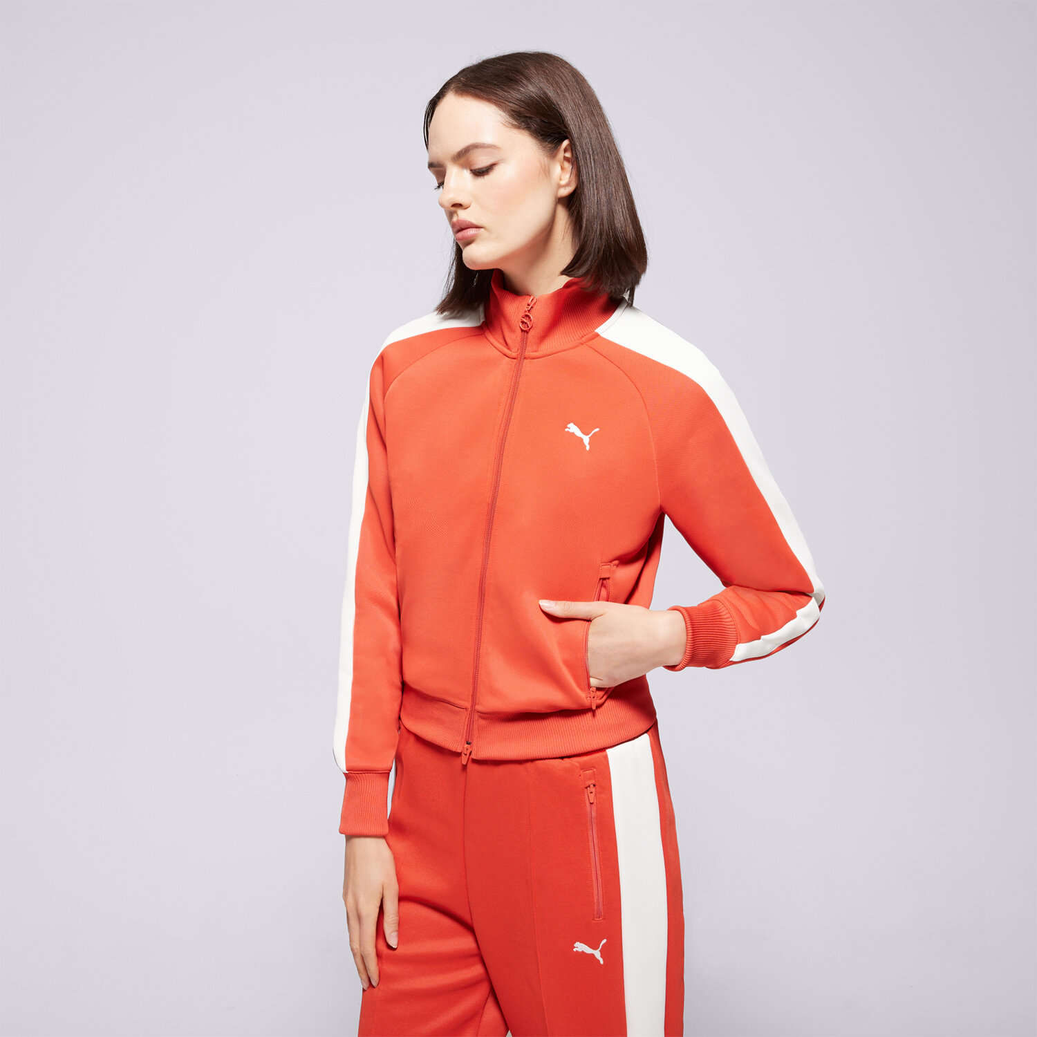 Bluza damska PUMA BLUZA ROZPINANA SHORT TRACK JACKET 629796 15 CZERWONY