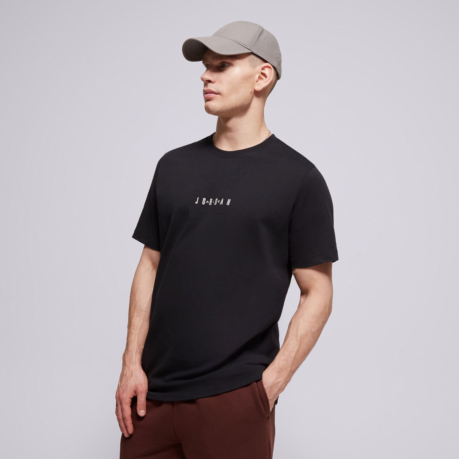 Koszulka, t-shirt sportowy męski T SHIRT M JORDAN EMB JORDAN AIR CREW DM3182-010 CZARNY