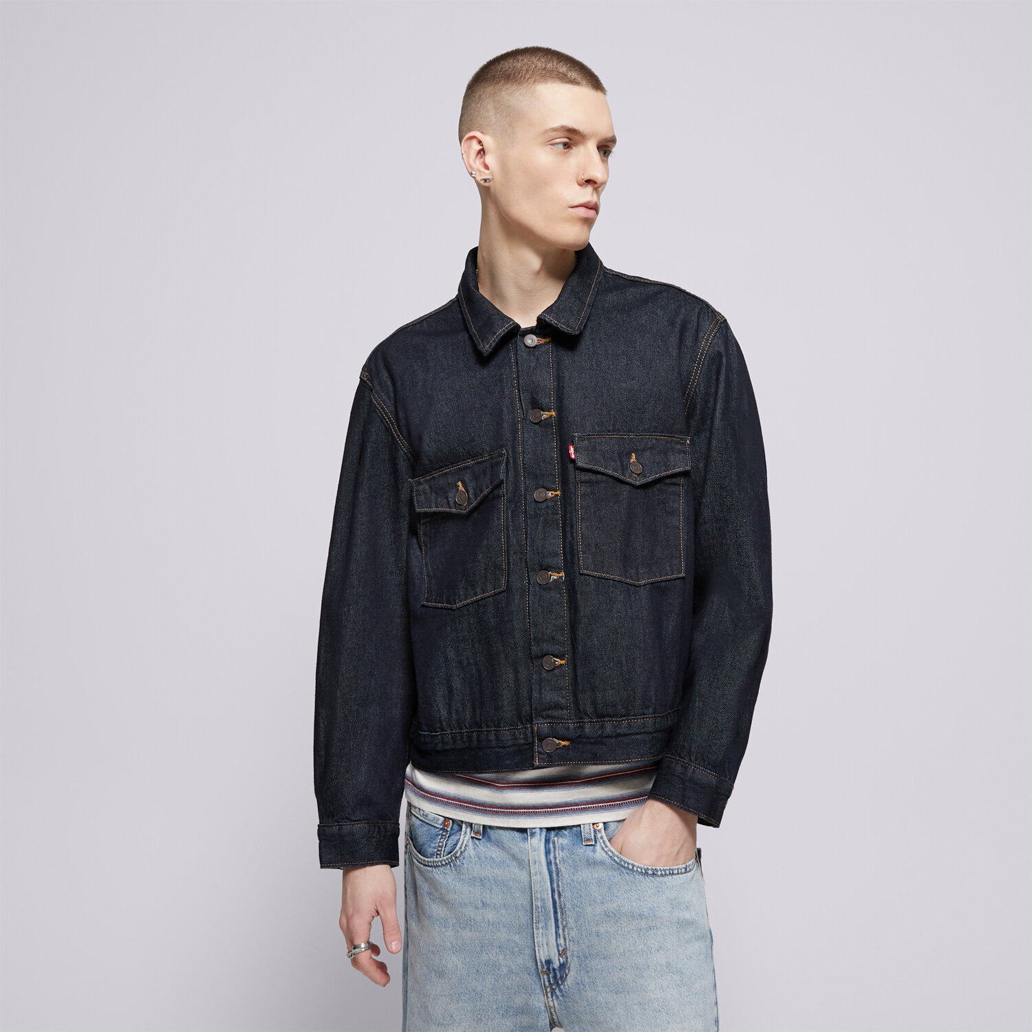Kurtka wiosenna / jesienna męska LEVI'S KURTKA EMBARCADERO STATION JKT DARK INDIGO - FLAT FIN 0010P-0004 GRANATOWY