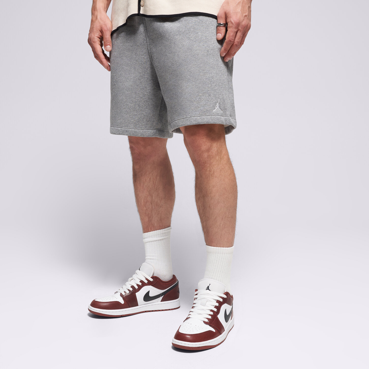 Krótkie spodenki, szorty męskie JORDAN SZORTY BROOKLYN FV7285-091 SZARY
