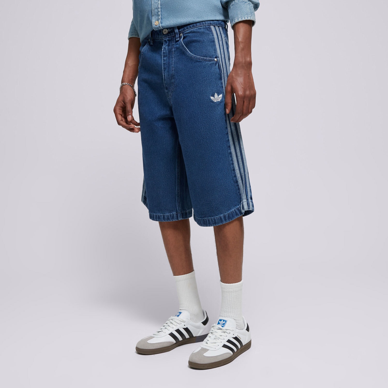 Krótkie spodenki, szorty męskie ADIDAS SZORTY DENIM FB SHO JC6235 NIEBIESKI