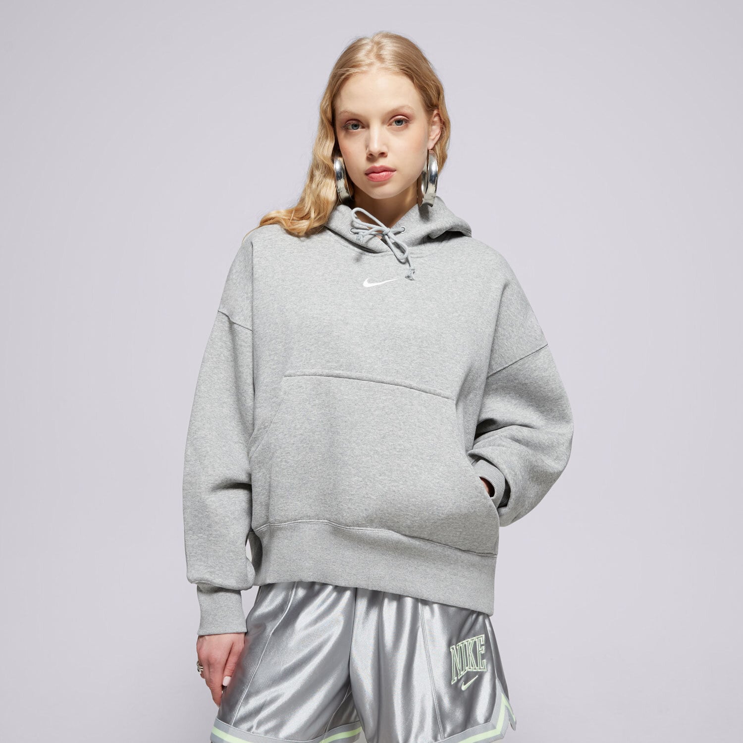 Bluza damska NIKE BLUZA Z KAPTUREM W NSW PHNX FLC OOS PO DQ5858-063 SZARY