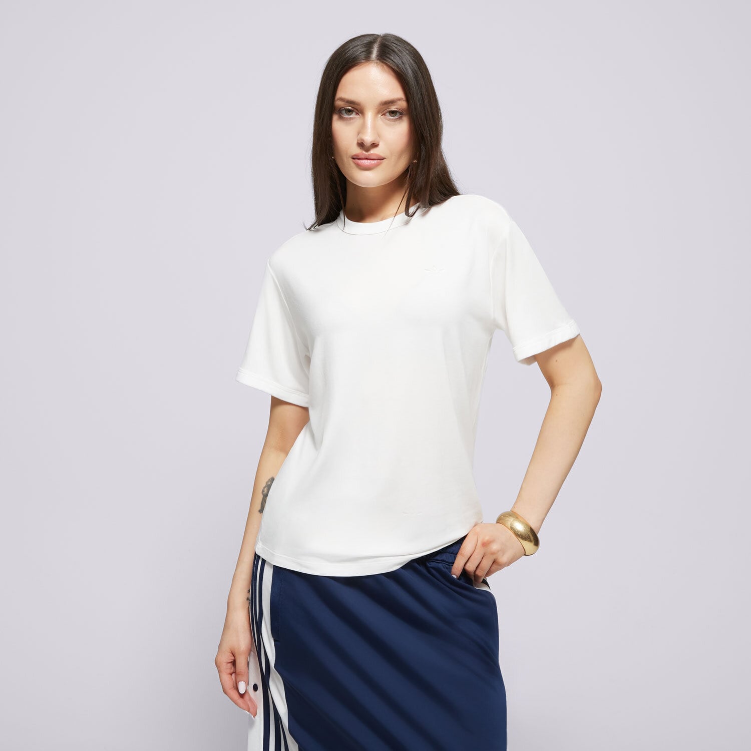 Koszulka, t-shirt damski ADIDAS T-SHIRT P ESS T-SHIRT JD4764 BIAŁY