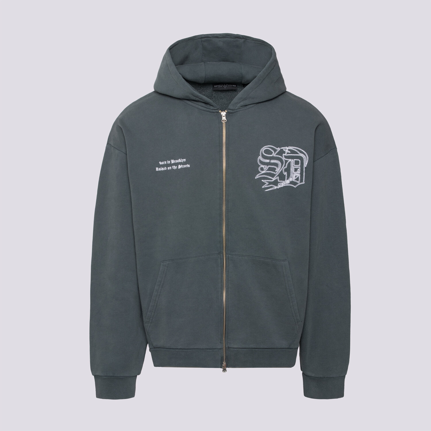 Bluza męska SUPPLY & DEMAND BLUZA ROZPINANA Z KAPTUREM LOGAN SUPTM17229007 SZARY