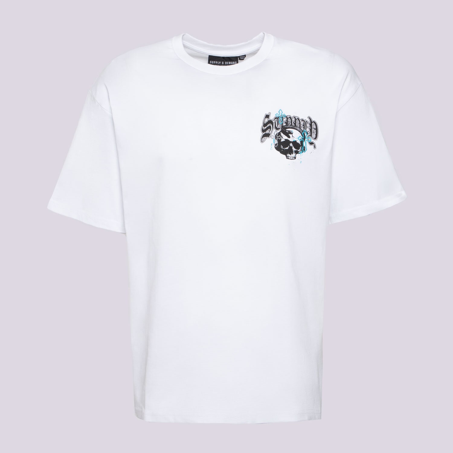 Koszulka, t-shirt sportowy męski SUPPLY & DEMAND T-SHIRT SKULL SNAKE TEE SUPTM17445010 BIAŁY