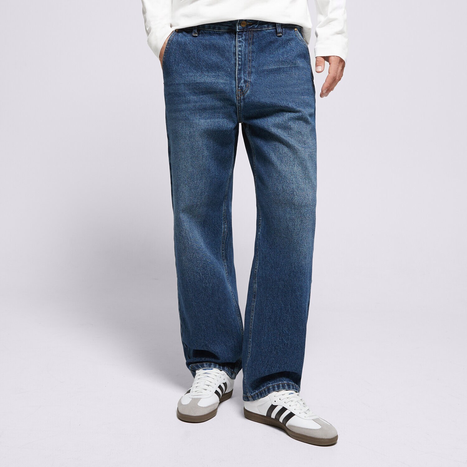 Spodnie sportowe męskie PROSTO SPODNIE JEANS BAGGY CLASS99 KL251MPAN3061 NIEBIESKI