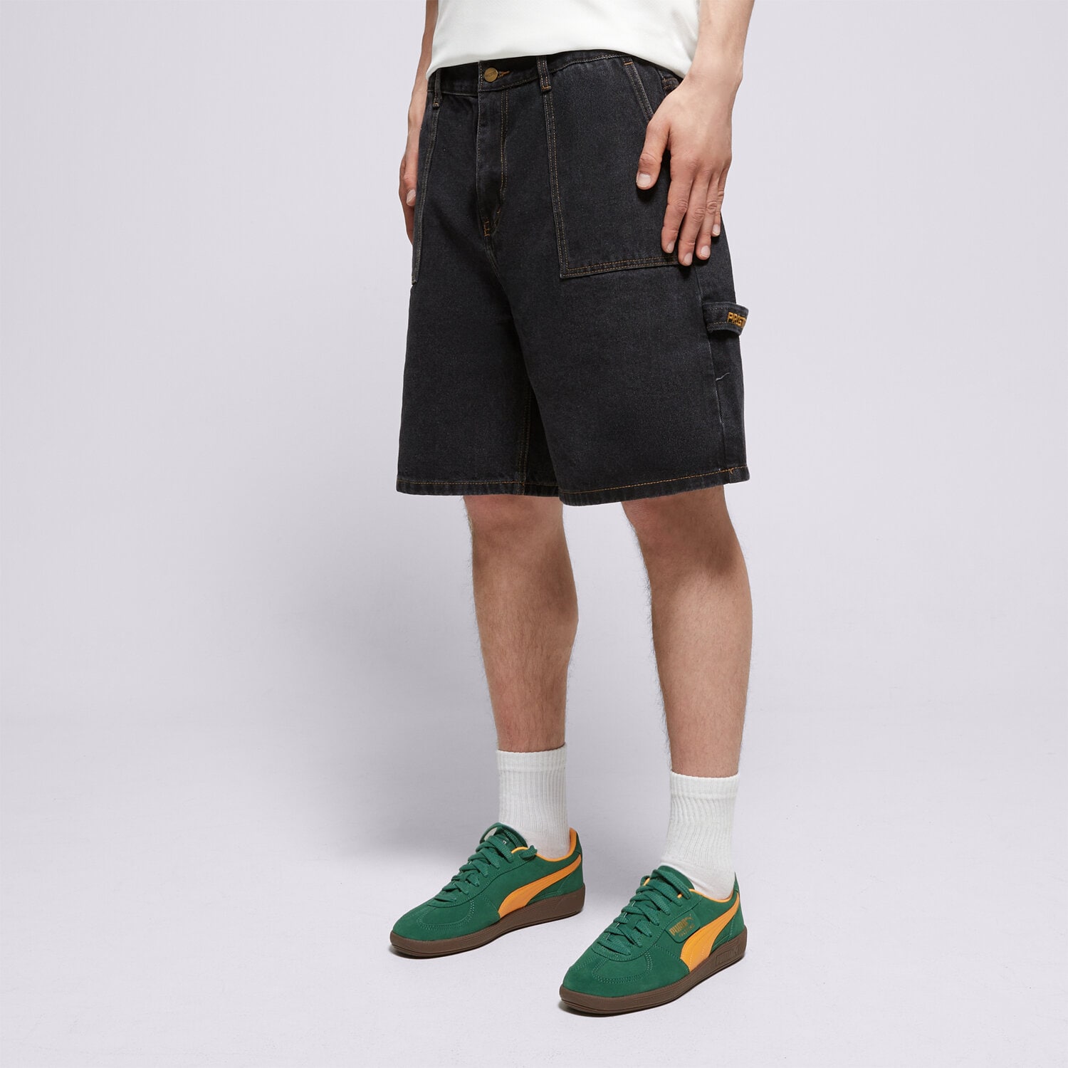 Krótkie spodenki, szorty męskie PROSTO SZORTY JEANS SHORTS BAGGY ZAXX KL251MPAN7022 CZARNY