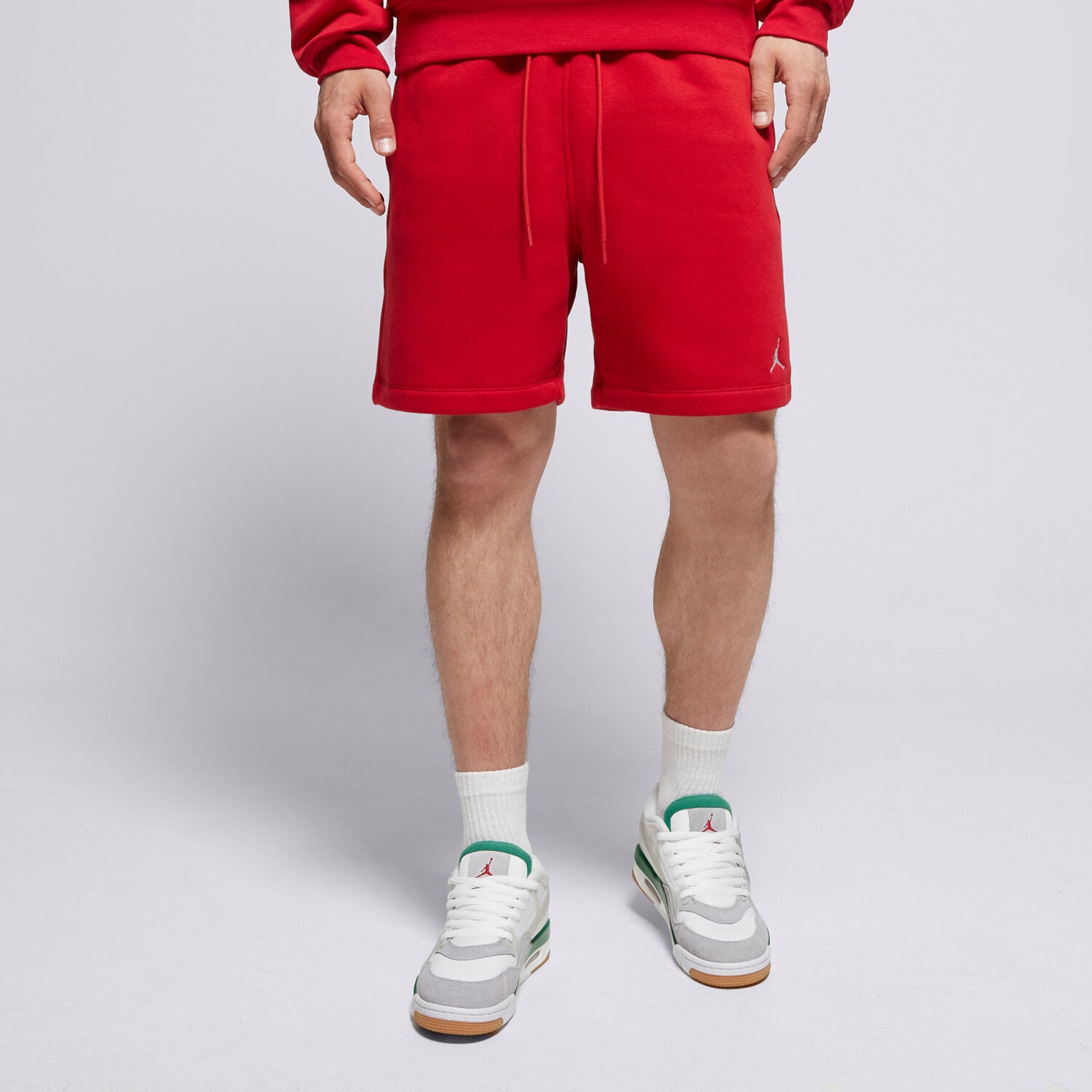 Krótkie spodenki, szorty męskie JORDAN SZORTY M J BRKLN FLC SHORT FV7285-687 CZERWONY
