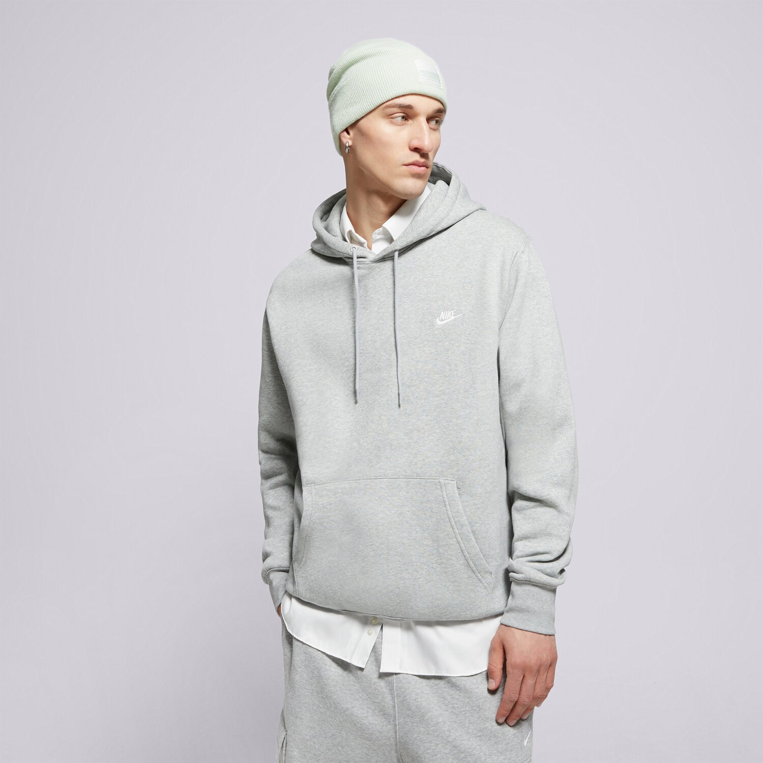 Bluza męska NIKE BLUZA Z KAPTUREM M NK CLUB BB PO HOODIE FN3859-063 SZARY