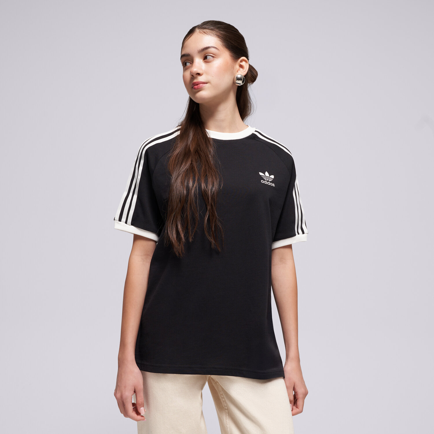 Koszulka, t-shirt dla dzieci ADIDAS T-SHIRT 3STRIPES TEE IX7626 CZARNY