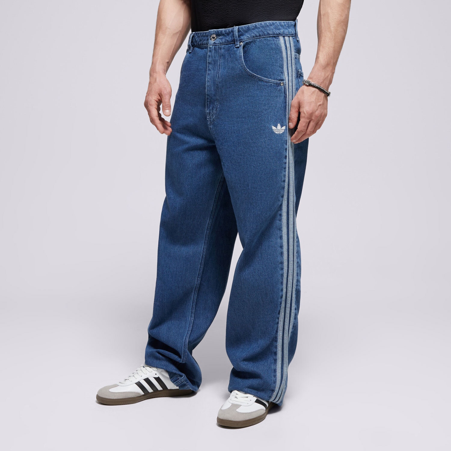 Spodnie sportowe męskie ADIDAS SPODNIE DENIM FB PT JC6234 NIEBIESKI