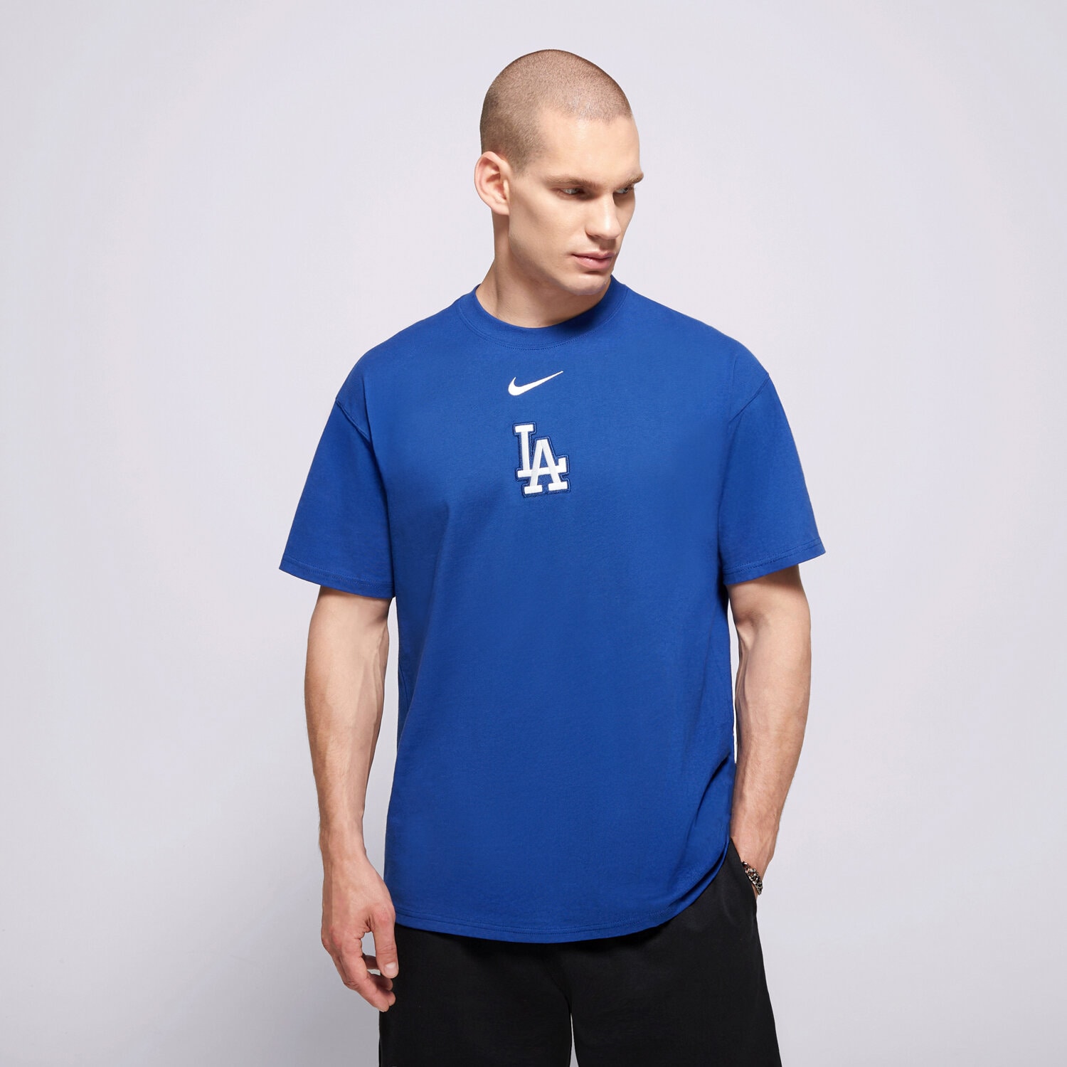 Koszulka, t-shirt sportowy męski NIKE T-SHIRT MLB MAX 90 TEE LOS ANGELES DODGERS 01AY-4EW-LD-32K NIEBIESKI