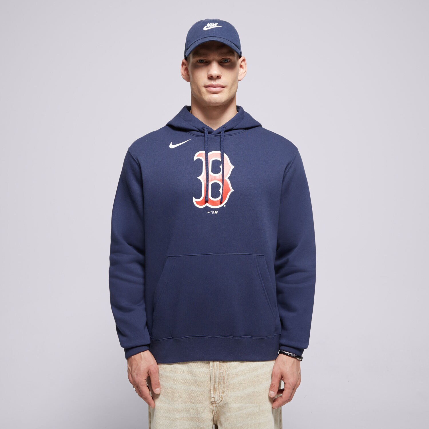Bluza męska NIKE BLUZA Z KAPTUREM MLB LOGO CLUB FLEECE HOOD BOSTON RED S NKDK-44B-BQ-CKX GRANATOWY