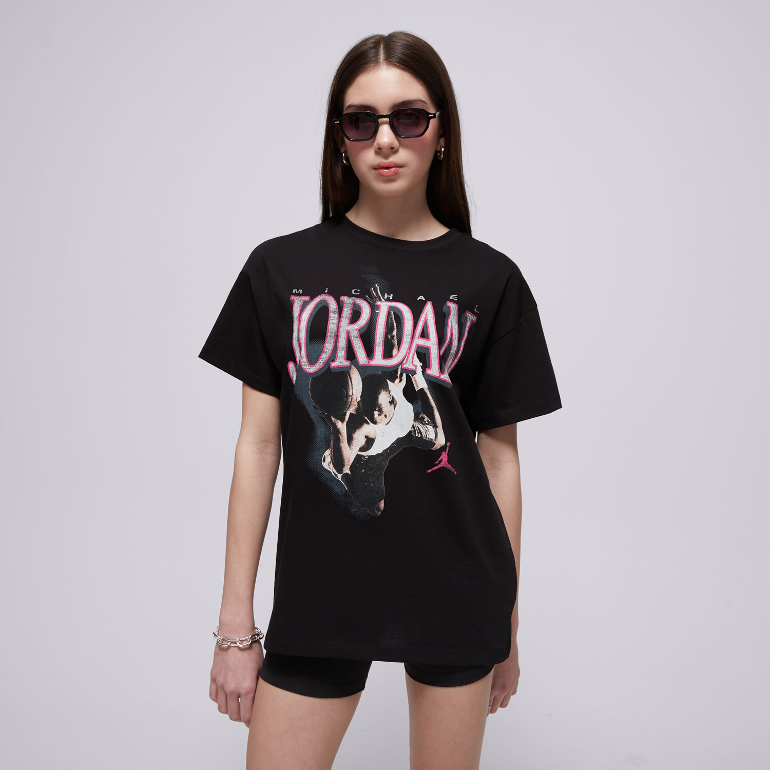 Koszulka, t-shirt dla dzieci JORDAN T-SHIRT JDG MJ SOAR OVERSIZED TEE GIRL 45D922-023 CZARNY